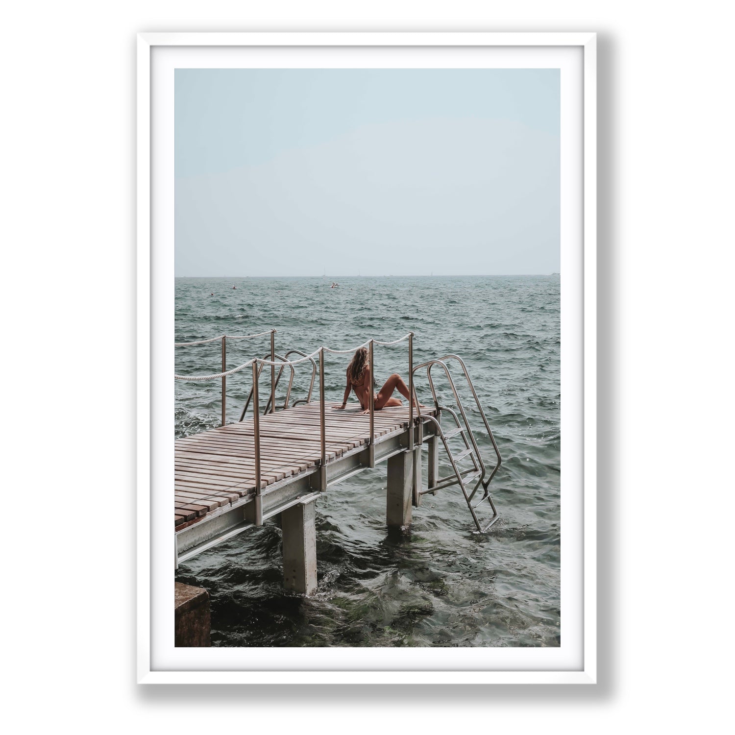 The Dock's Whisper fine art print, Tuscany, Italy, Statement, White Frame · Matboard, Fine Art Print