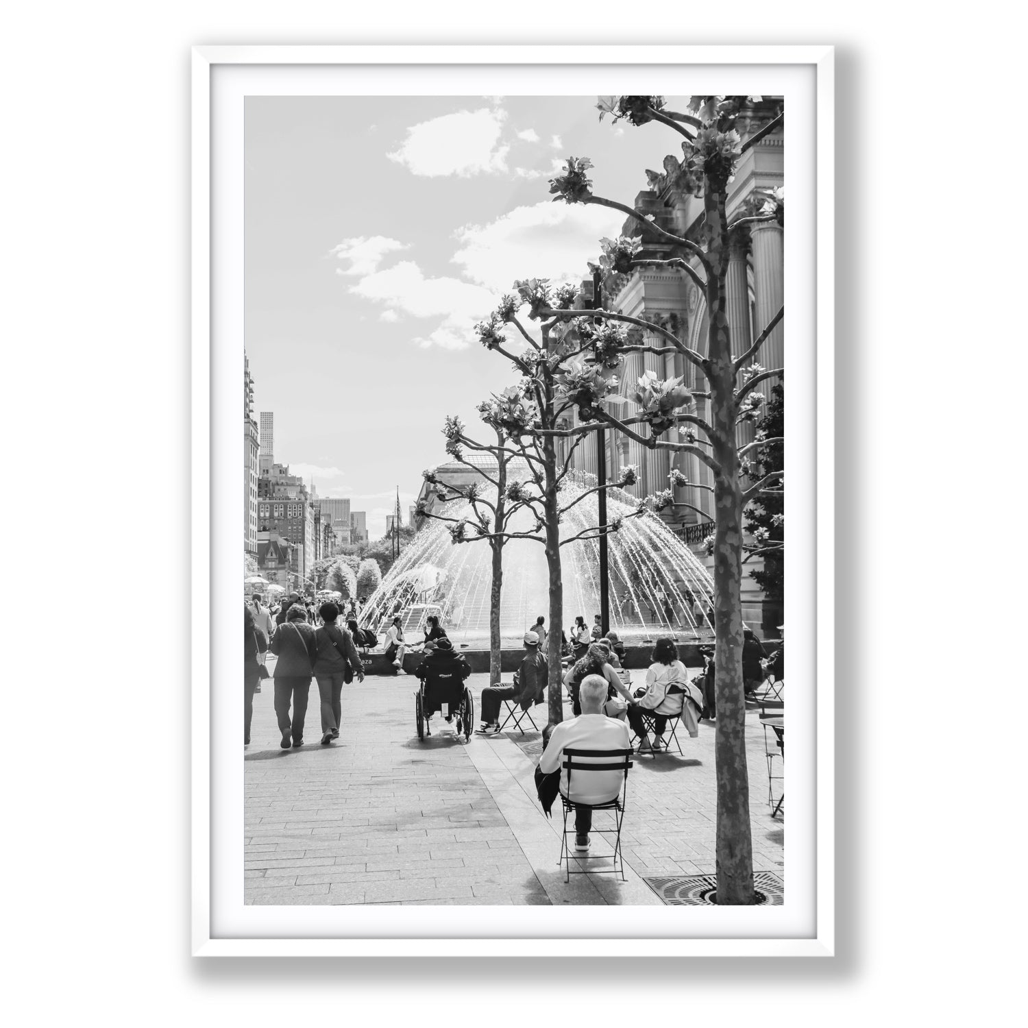 Luminary Noir New York NYC Black & White wall art Statement fine art print in white frame with matboard