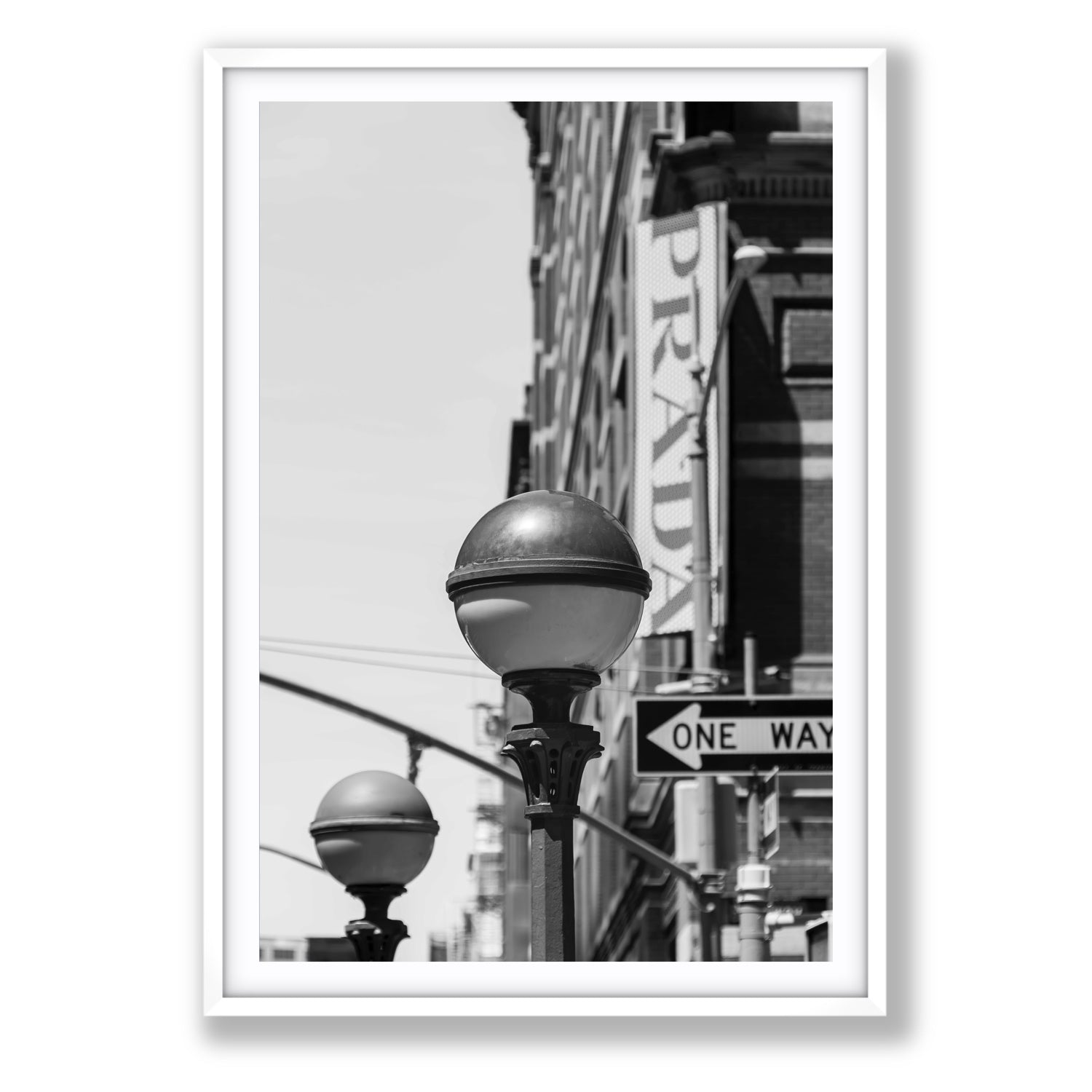 Subway Style New York NYC Black & White wall art Statement fine art print in white frame with matboard