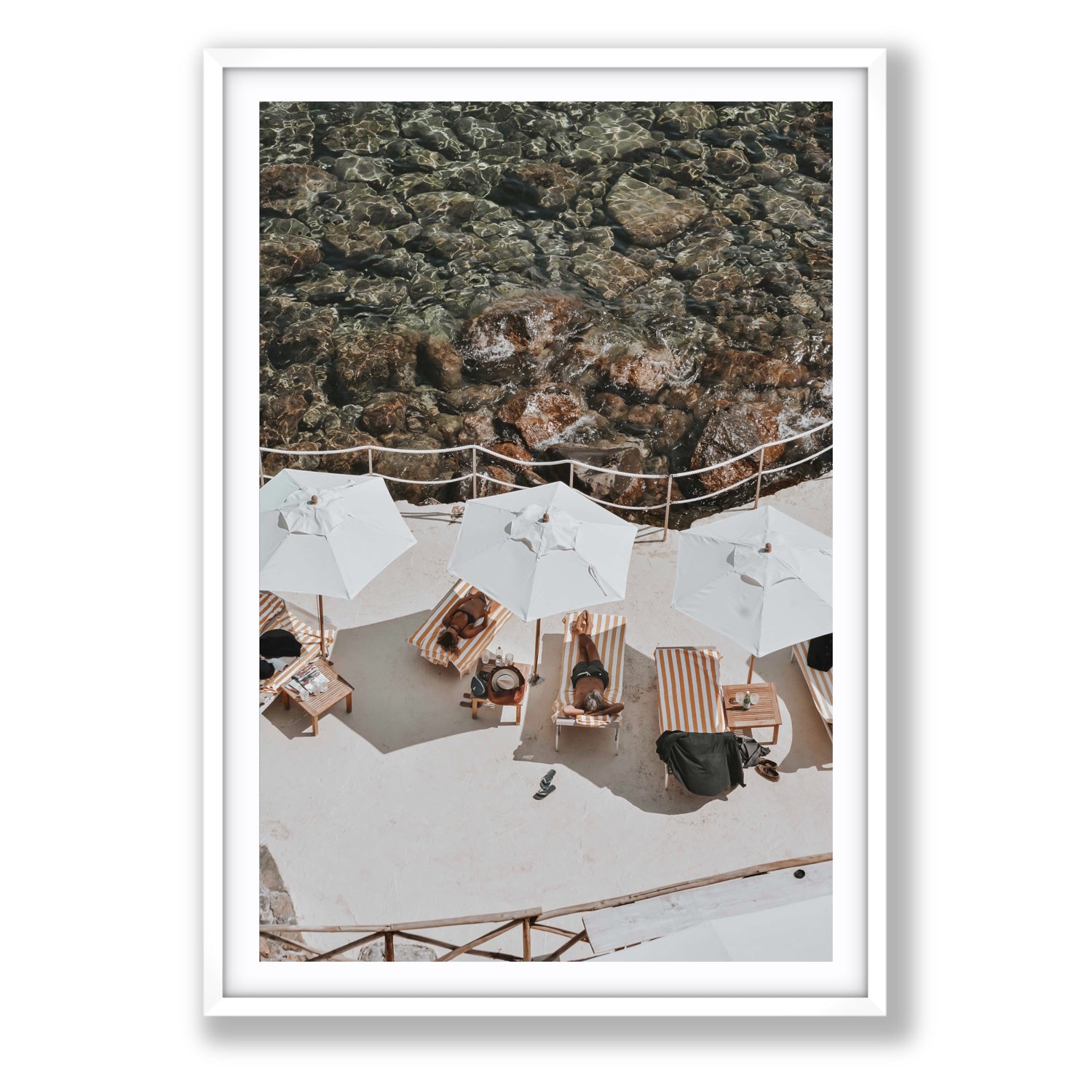 When Harry Met Sally Tuscany coastal wall art Statement fine art print in white frame with matboard