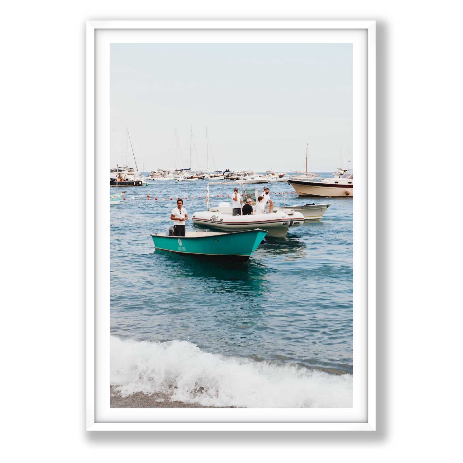 Twilight Tenders Positano wall art Statement fine art print in white frame with matboard