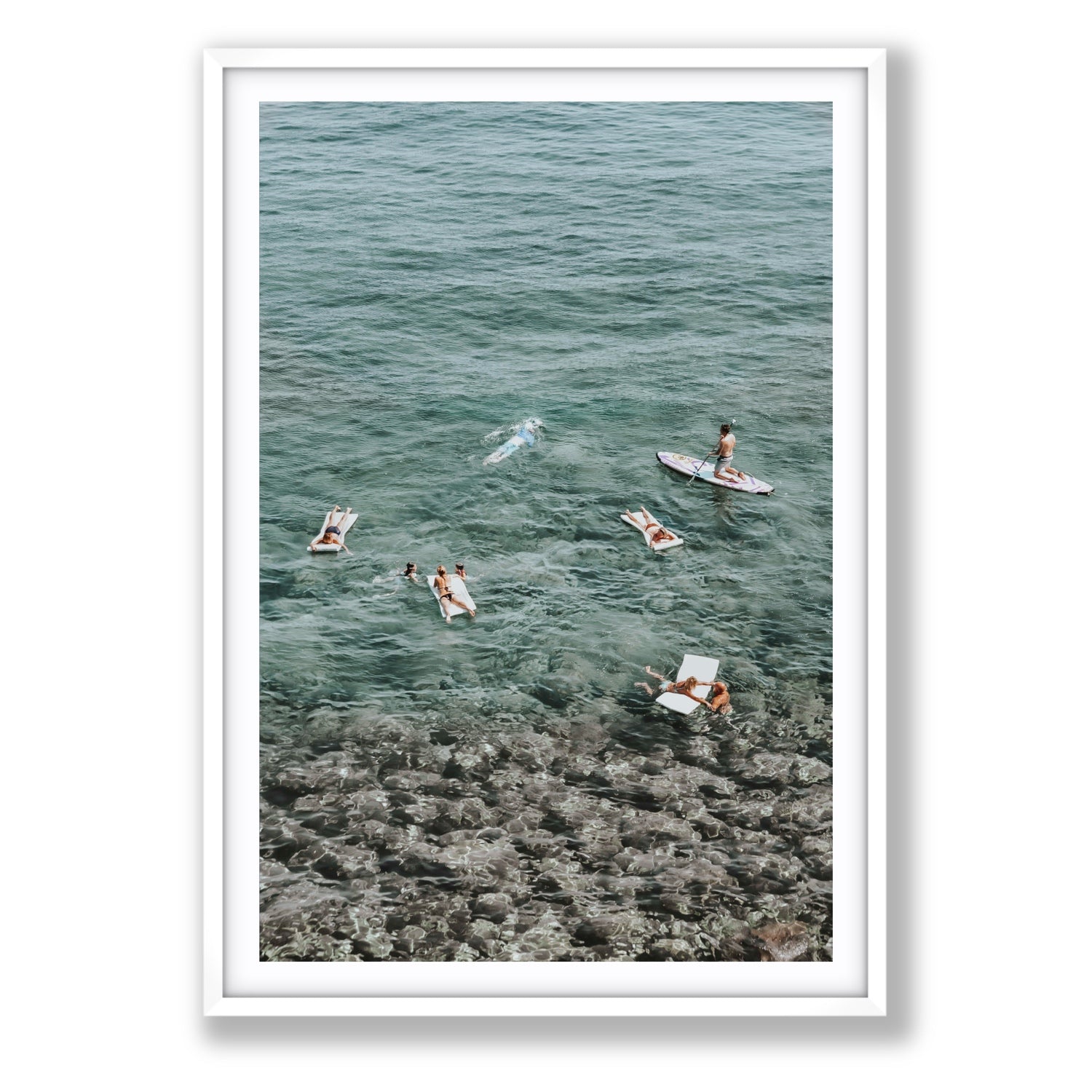 The Big Chill Tuscany coastal Italian wall art Statement fine art print in white frame with matboard
