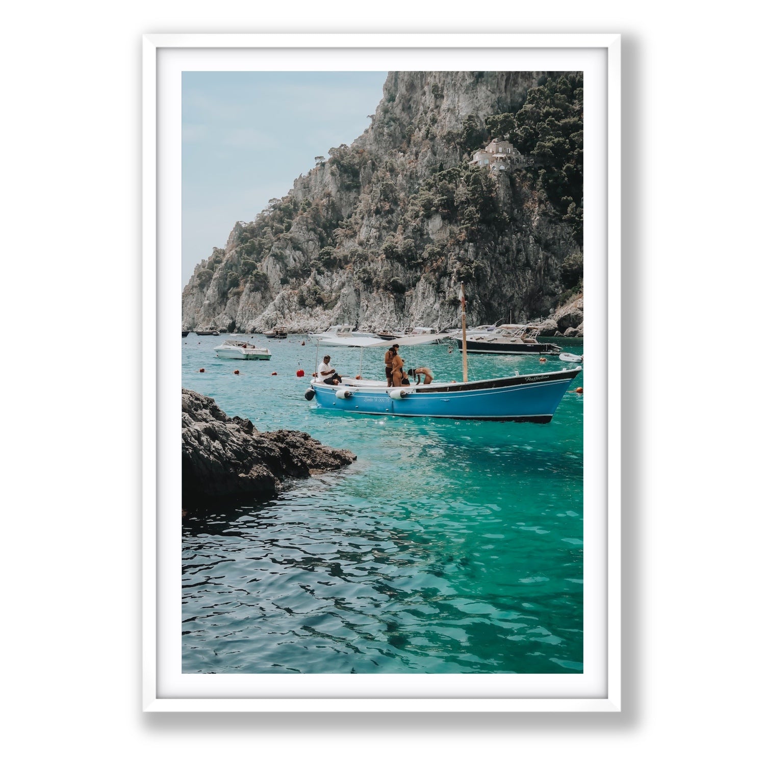 Emerald Escape fine art print, Capri, Italy, Statement, White Frame · Matboard, Fine Art Print