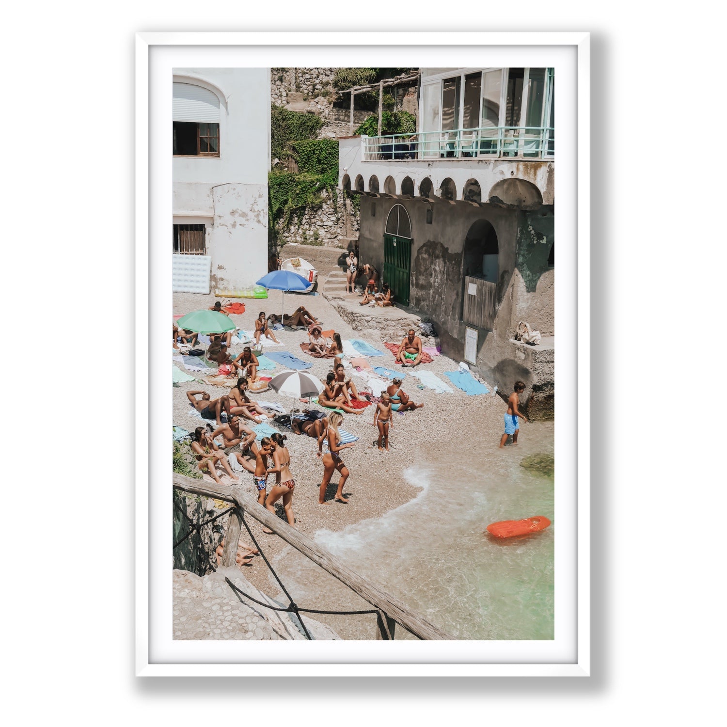 The Sunbathers Oasis fine art print, Capri, Italy, Statement, White Frame · Matboard, Fine Art Print