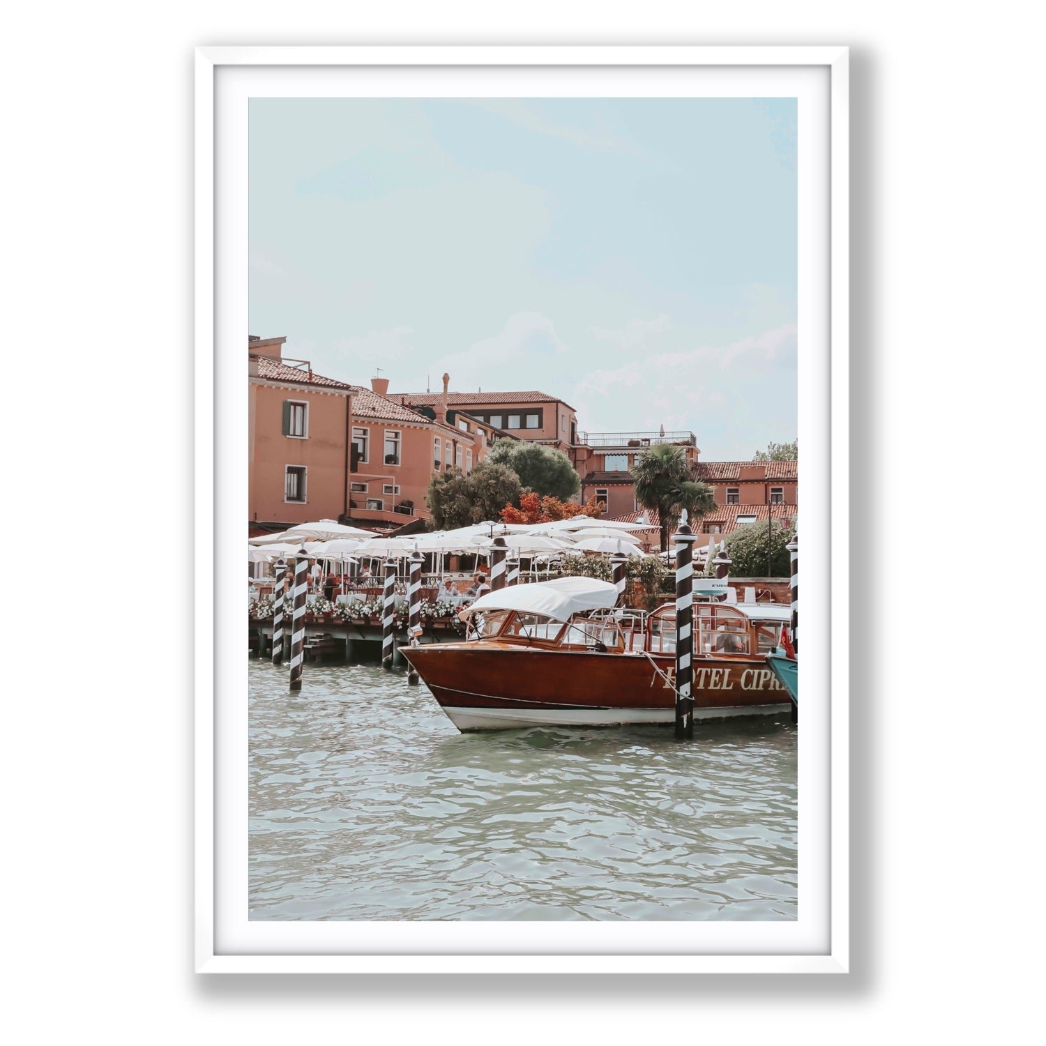 Queen Of The Adriatic Venice Italian wall art Statement fine art print in white frame with matboard