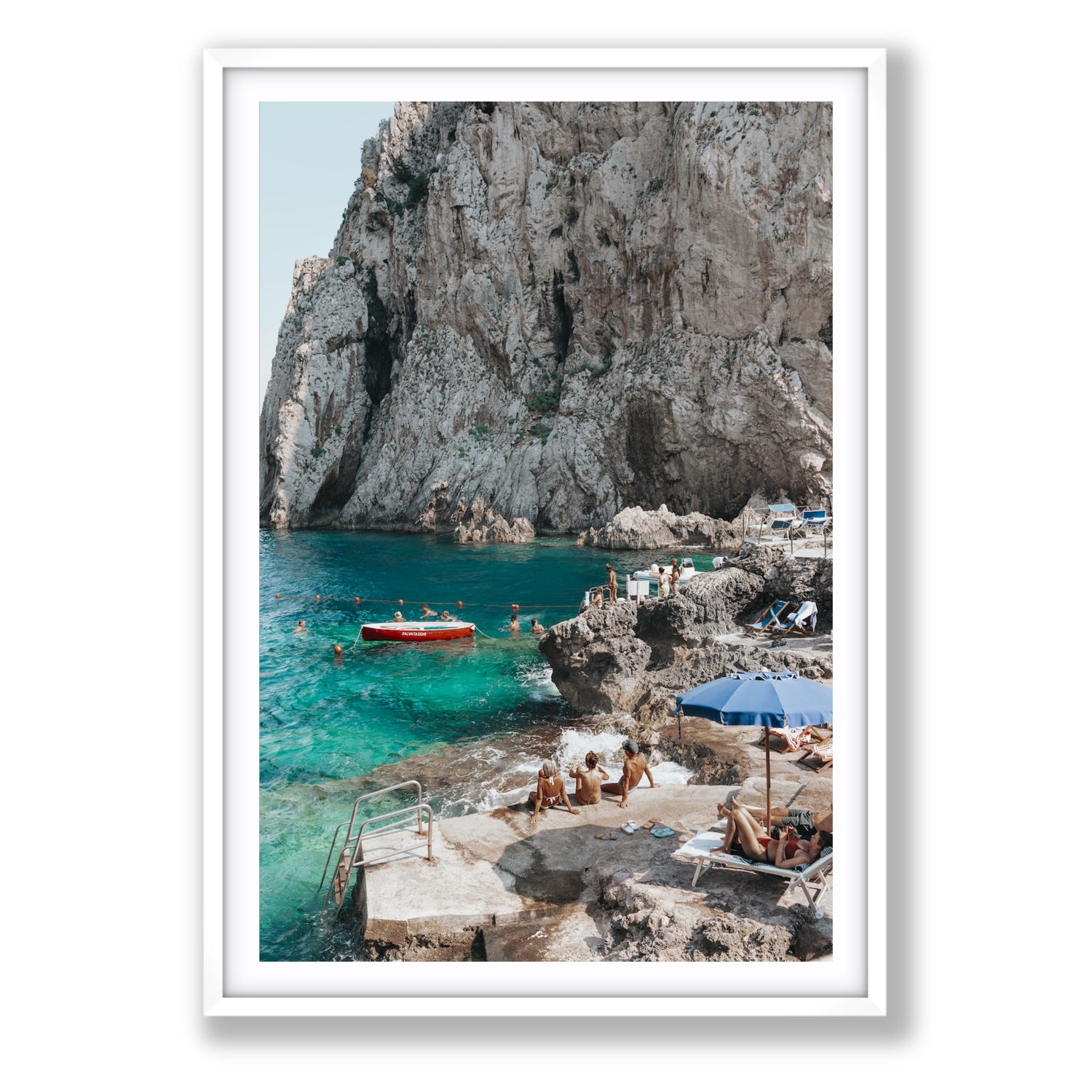 Tranquility fine art print, Capri, Italy, Statement, White Frame · Matboard, Fine Art Print