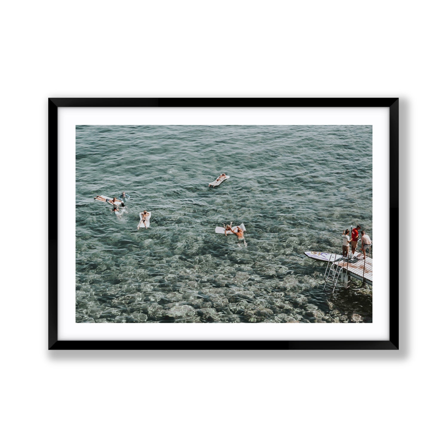 Having A Whale Of A Time Tuscany coastal wall art Giant fine art print in black frame with matboard
