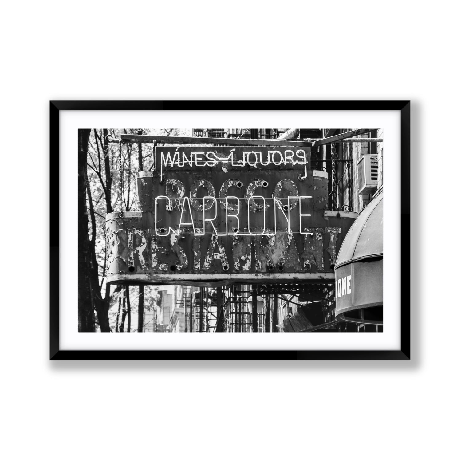 Thompson Street New York NYC Black & White wall art Giant fine art print in black frame with matboard