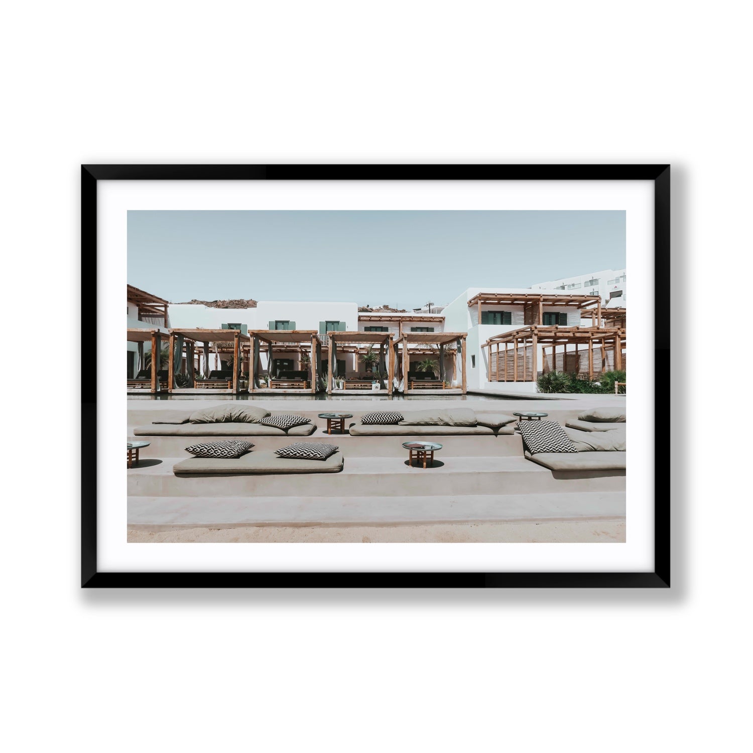 Platis Gialos fine art print, Mykonos, Greece, Giant, Black Frame · Matboard, Fine Art Print