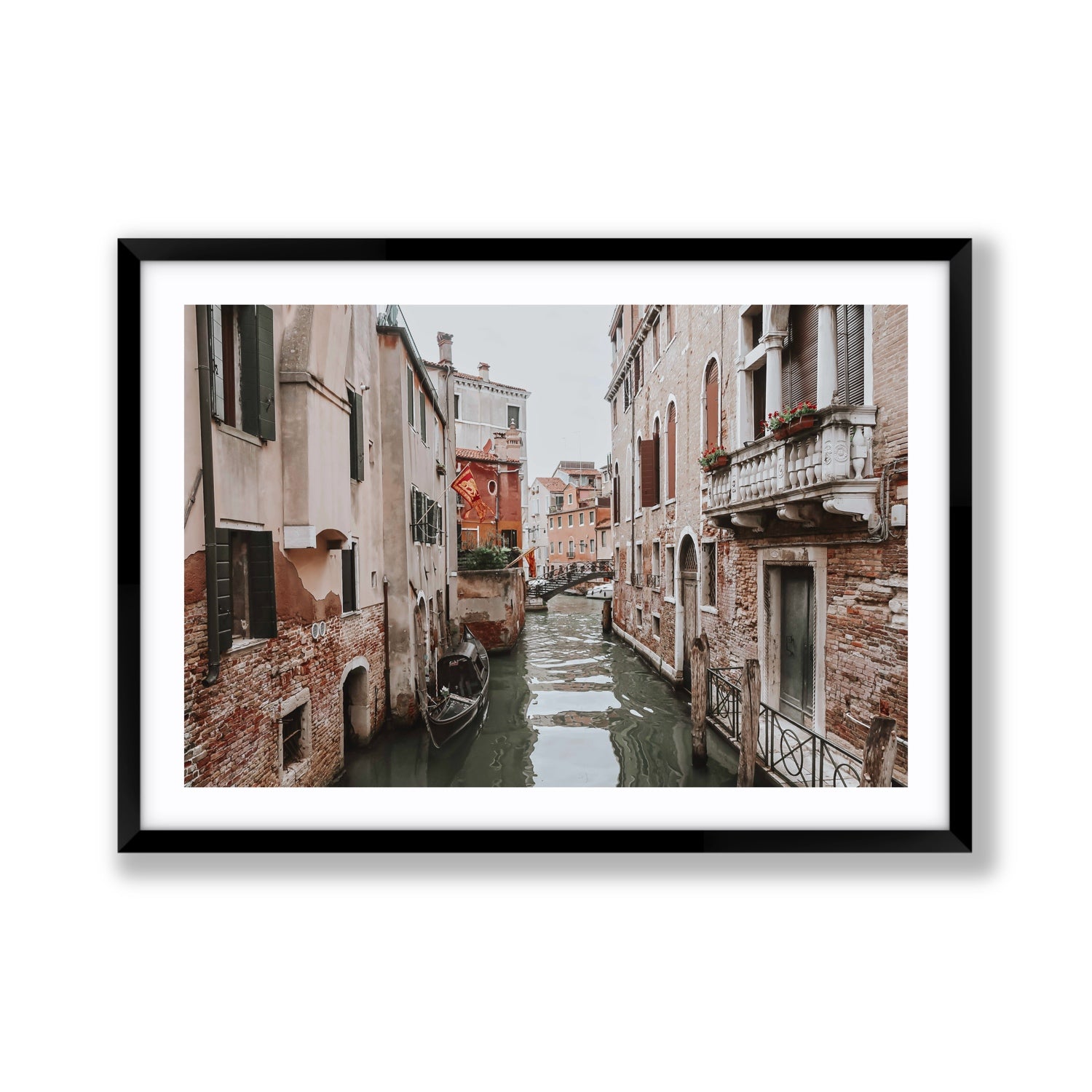 Venetian Gothic Venice Canal Italian wall art Giant fine art print in black frame with matboard
