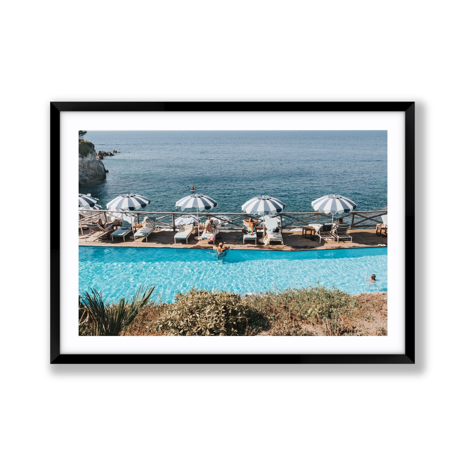 Hues Of Blues fine art print, Ischia, Italy, Giant, Black Frame · Matboard, Fine Art Print