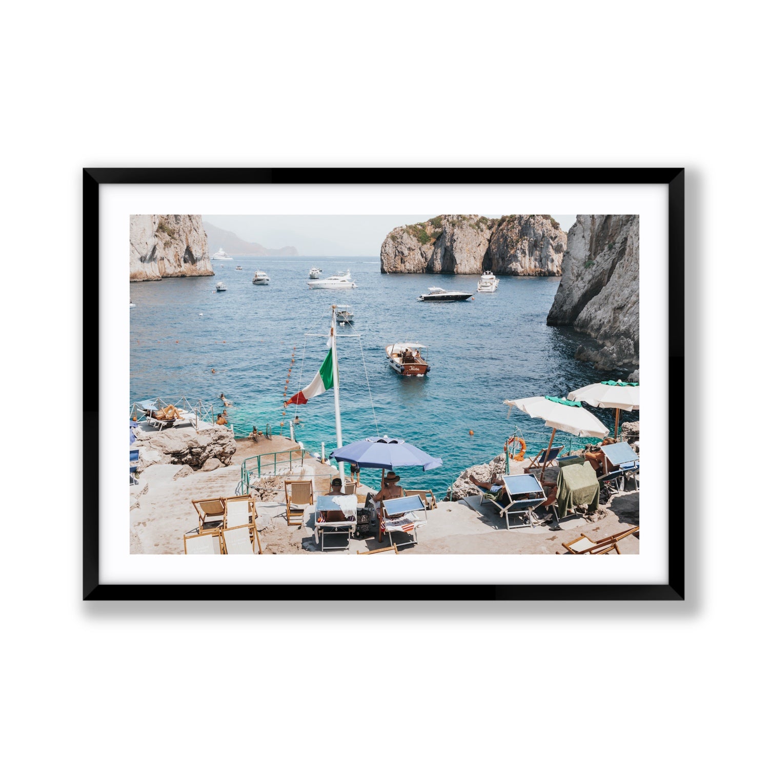 Smooth Sailing fine art print, Capri, Italy, Giant, Black Frame · Matboard, Fine Art Print