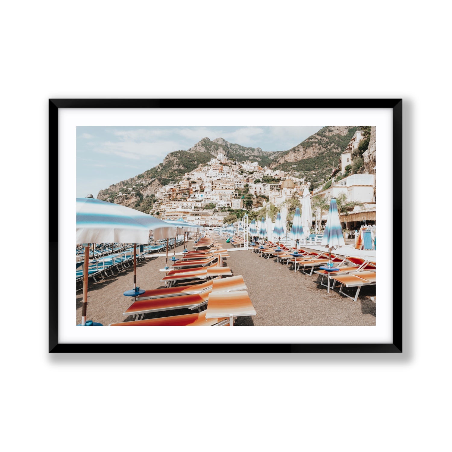 Spiaggia Grande fine art print, Positano, Italy, Giant, Black Frame · Matboard, Fine Art Print