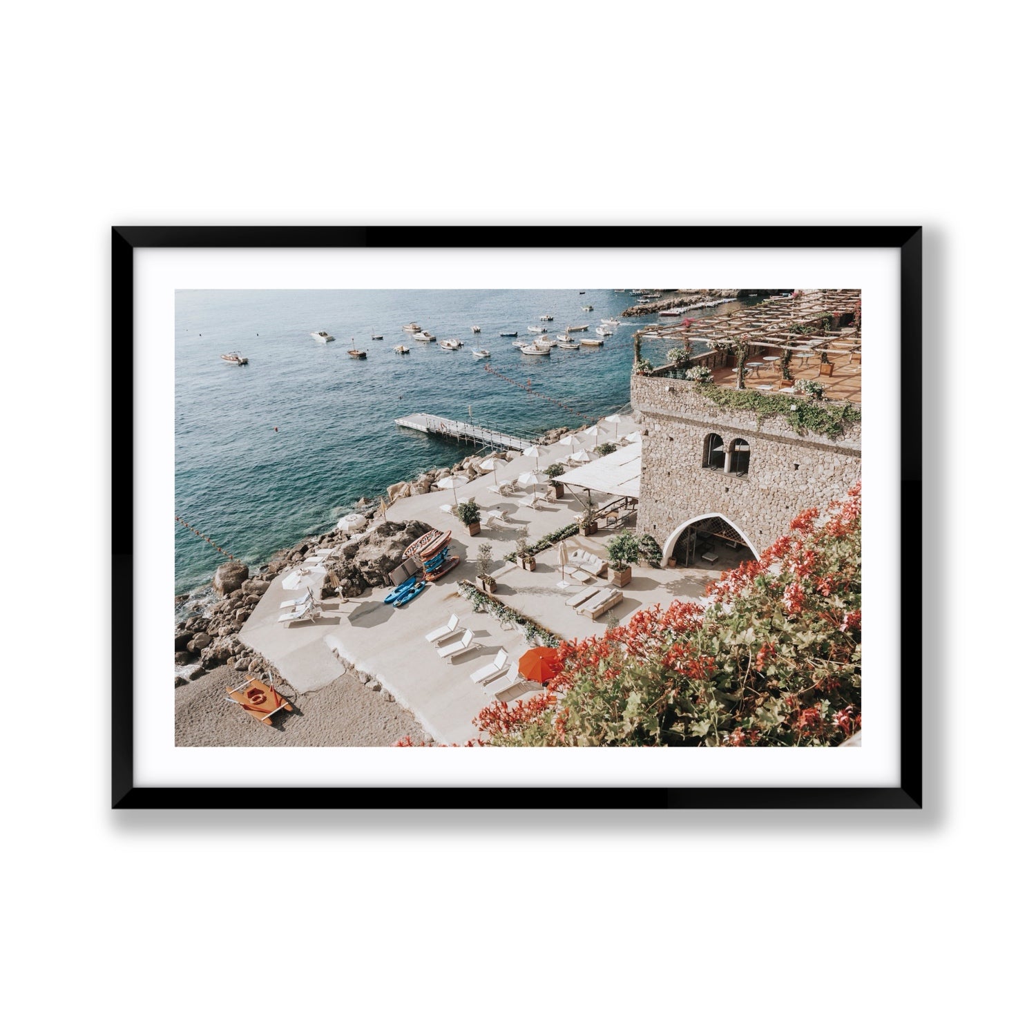 Floral Fortress fine art print, Amalfi, Italy, Giant, Black Frame · Matboard, Fine Art Print