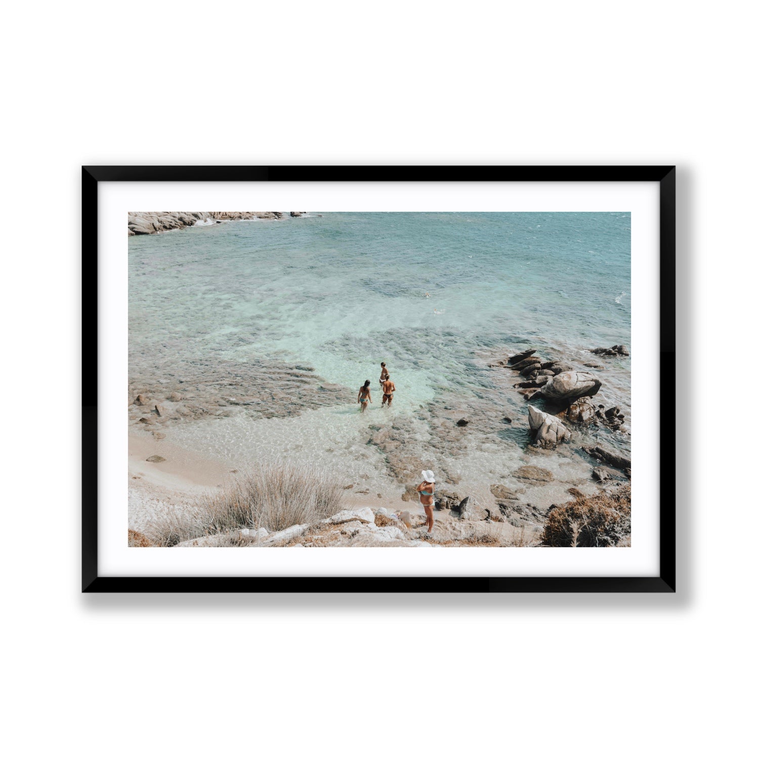 Easy On The Eyes Mykonos Greek island wall art Giant fine art print in black frame with matboard