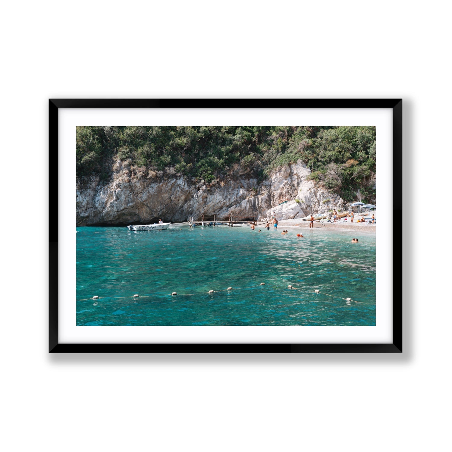 Azure Abyss Nerano wall art Giant fine art print in black frame with matboard