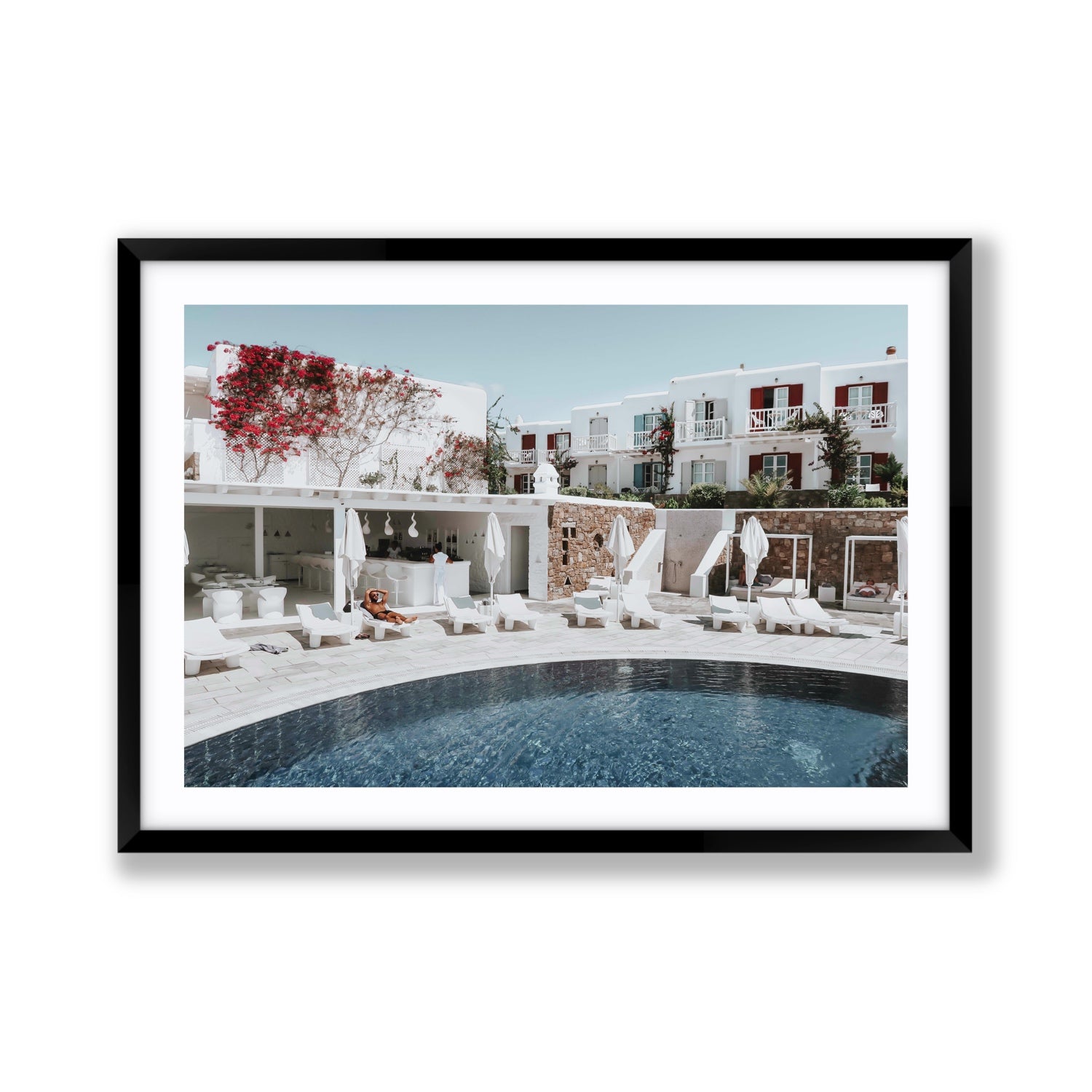 Got The First Lounge fine art print, Mykonos, Greece, Giant, Black Frame · Matboard, Fine Art Print