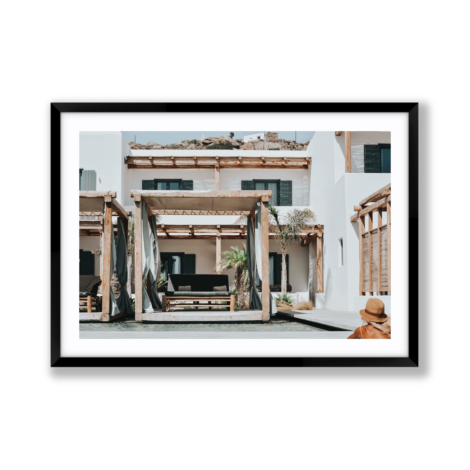 Dream Villa fine art print, Mykonos, Greece, Giant, Black Frame · Matboard, Fine Art Print