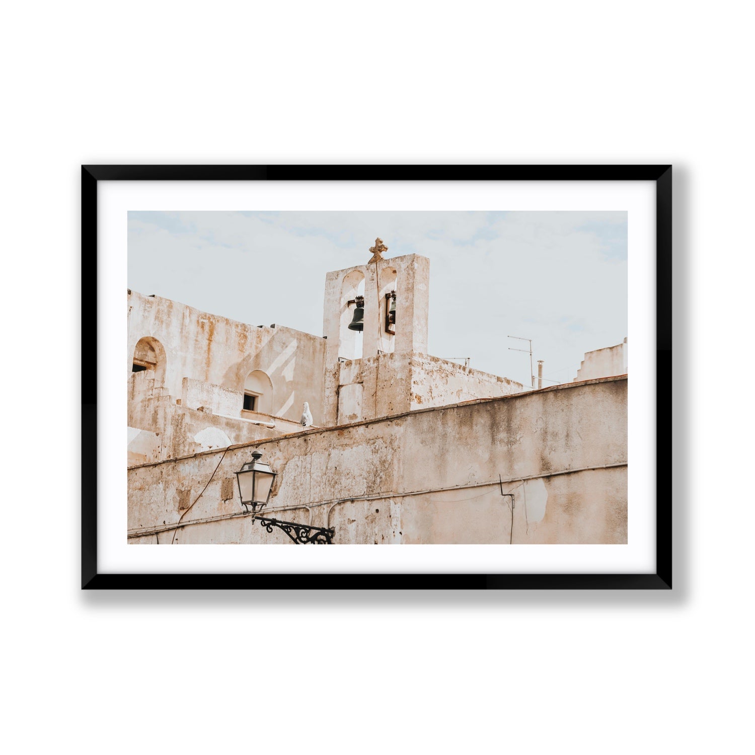 Ancient Bells Puglia Gallipoli Italian wall art Giant fine art print in black frame with matboard
