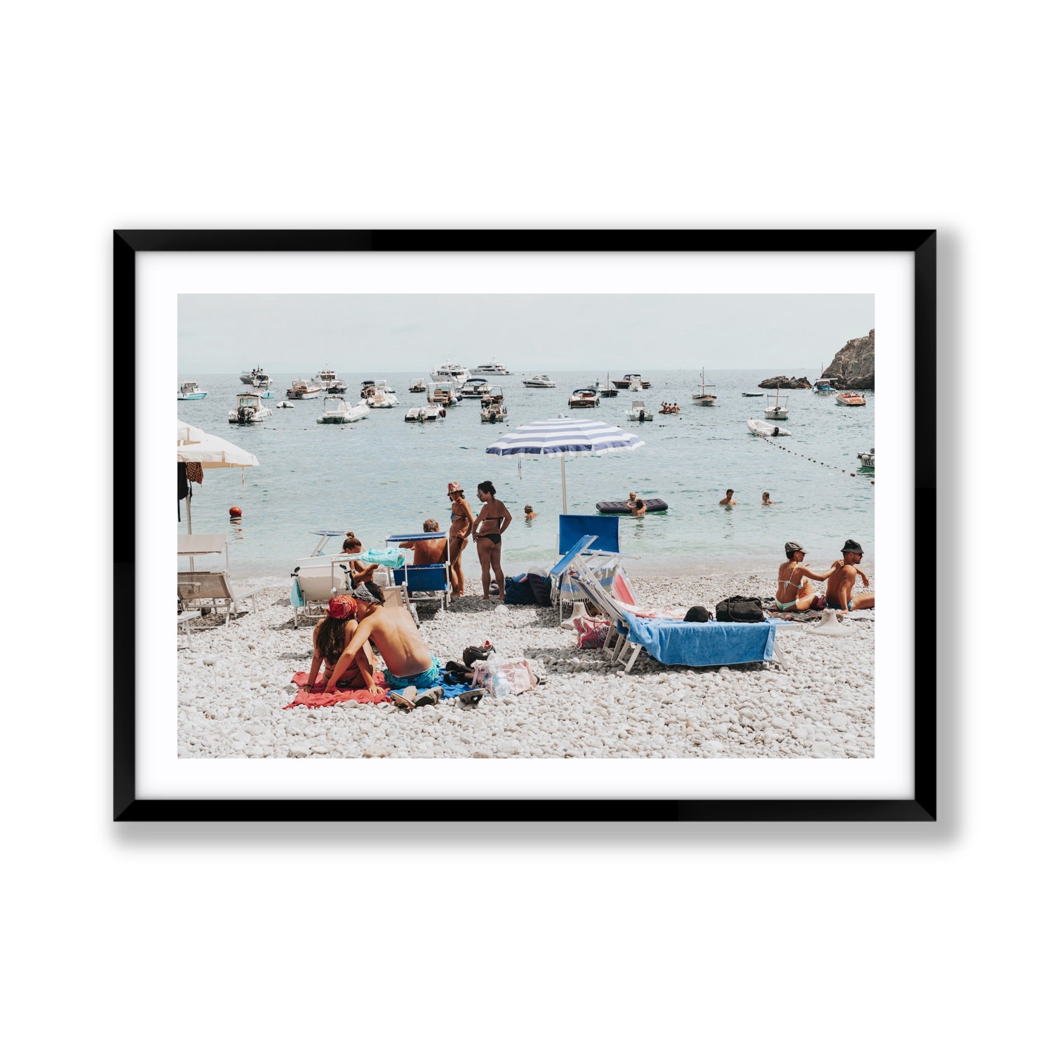 The Kiss Nerano wall art Giant fine art print in black frame with matboard