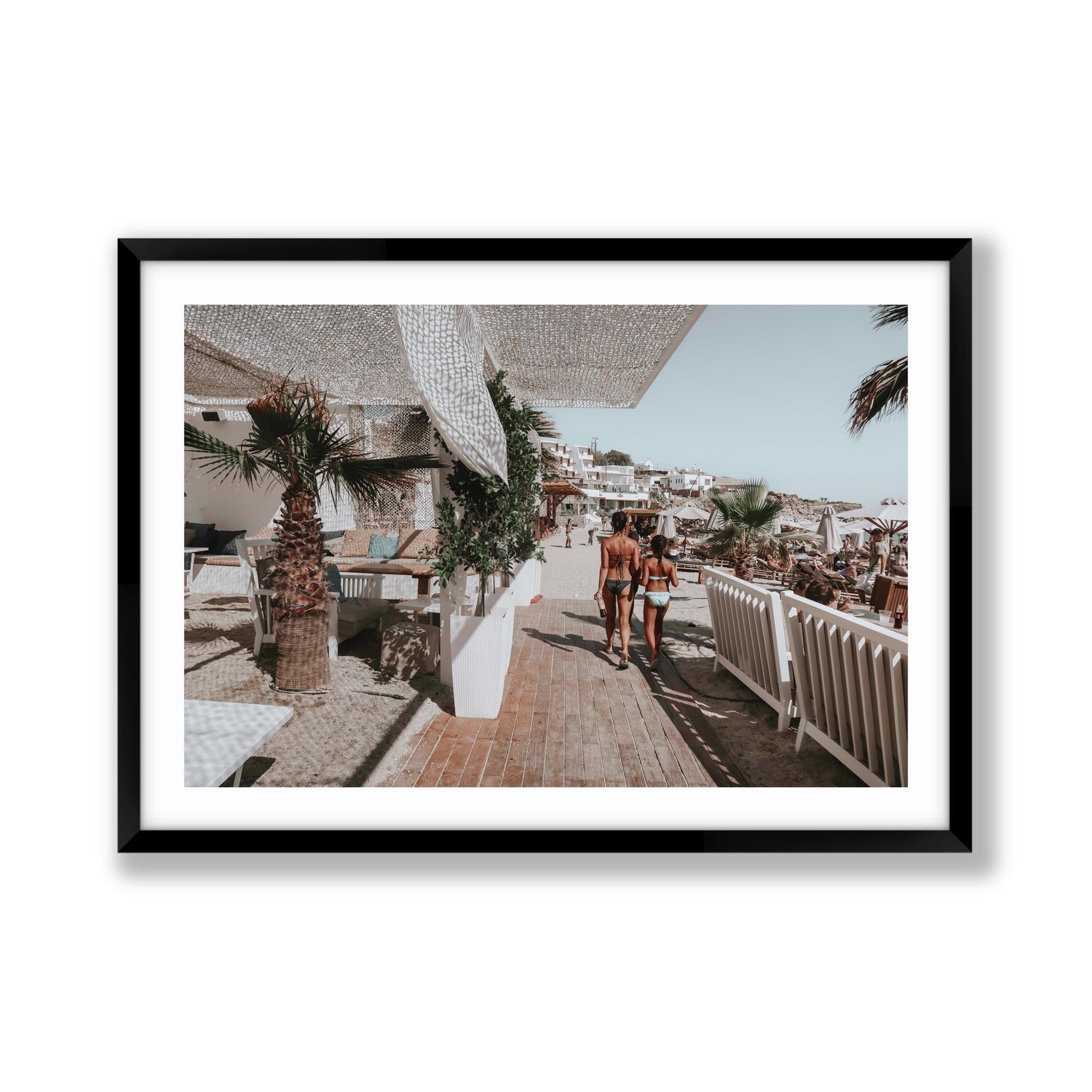 Mitera Kori Mykonos Greek island wall art Giant fine art print in black frame with matboard