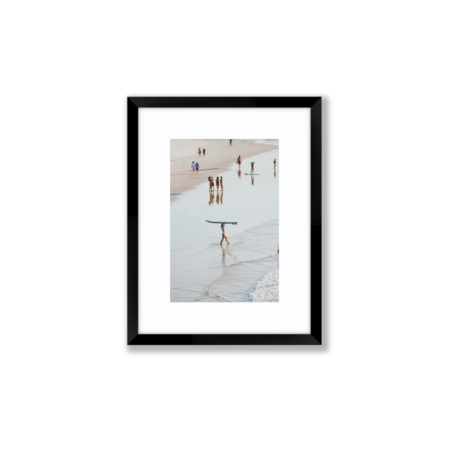 Bailey Byron Bay beach coastal decor wall art Small fine art print in black frame with matboard