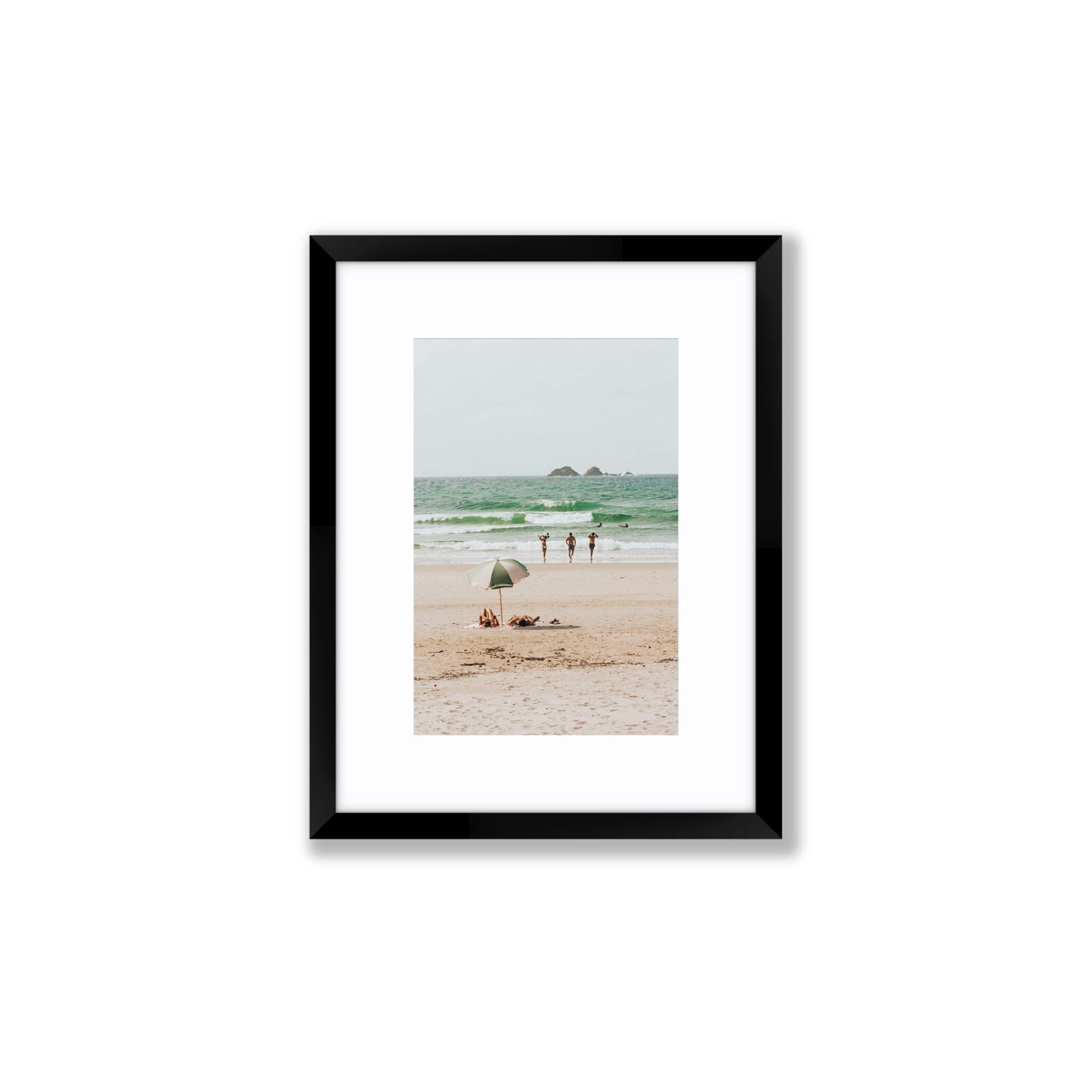 Escape The Ordinary Byron Bay coastal decor wall art Small fine art print in black frame with matboard