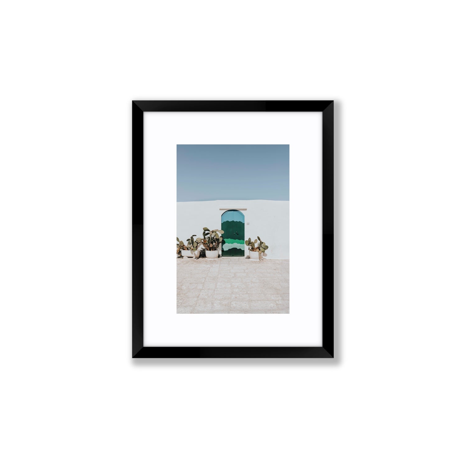Imaginary Exit Puglia Mediterranean wall art Small fine art print in black frame with matboard