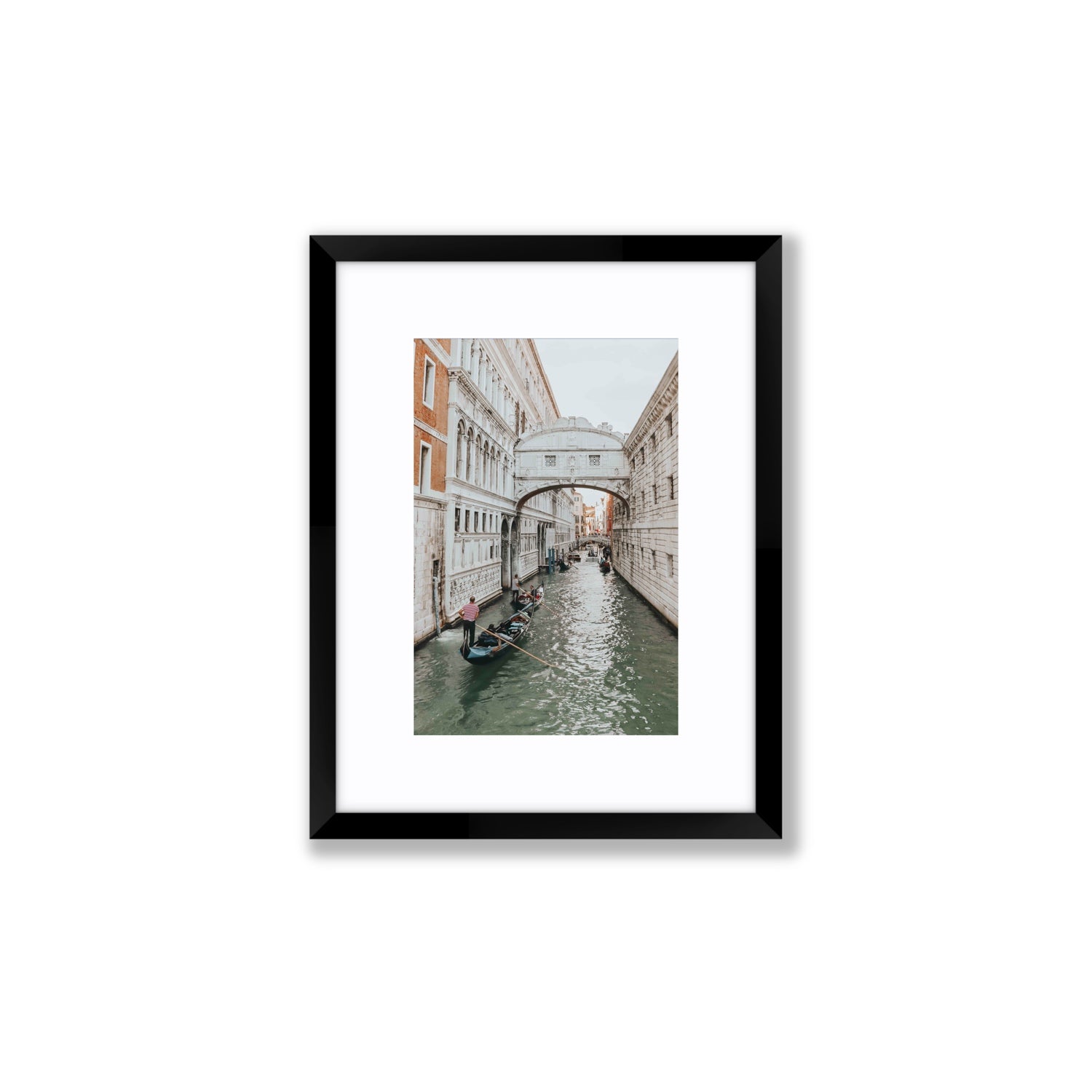 Bridge of Sighs Venice Gondola Italian wall art Small fine art print in black frame with matboard