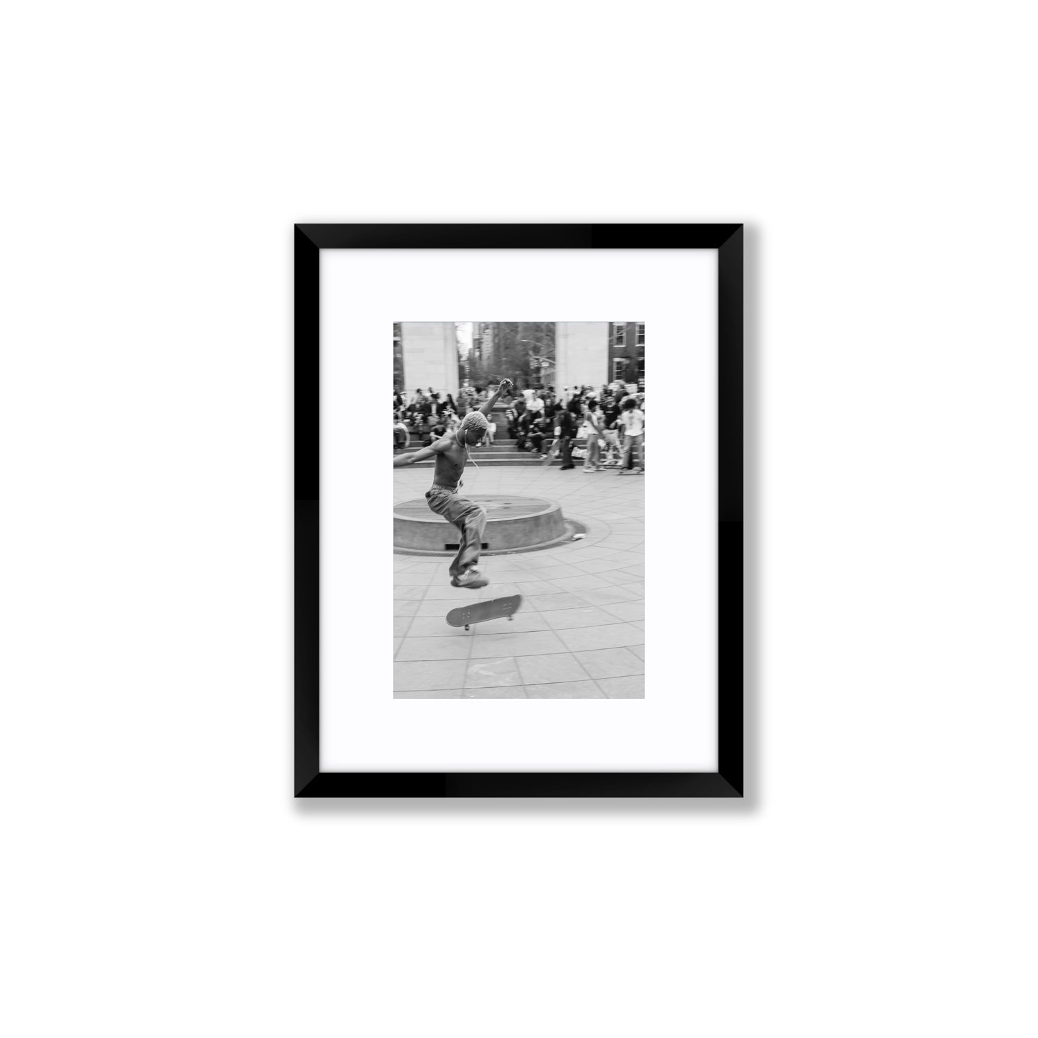 Airborne Rhythms New York NYC Black & White wall art Small fine art print in black frame with matboard