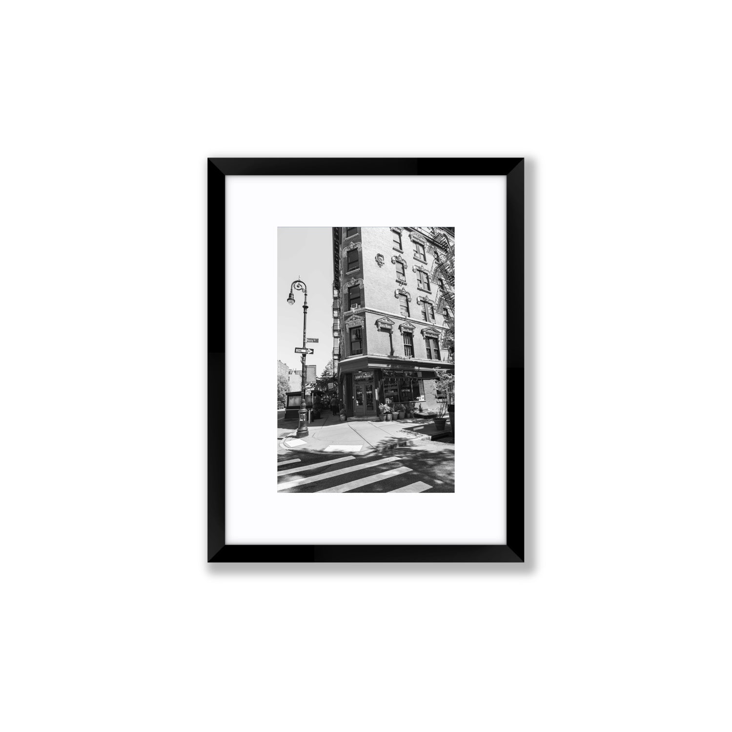 Parisian On Perry New York NYC Black & White wall art Small fine art print in black frame with matboard