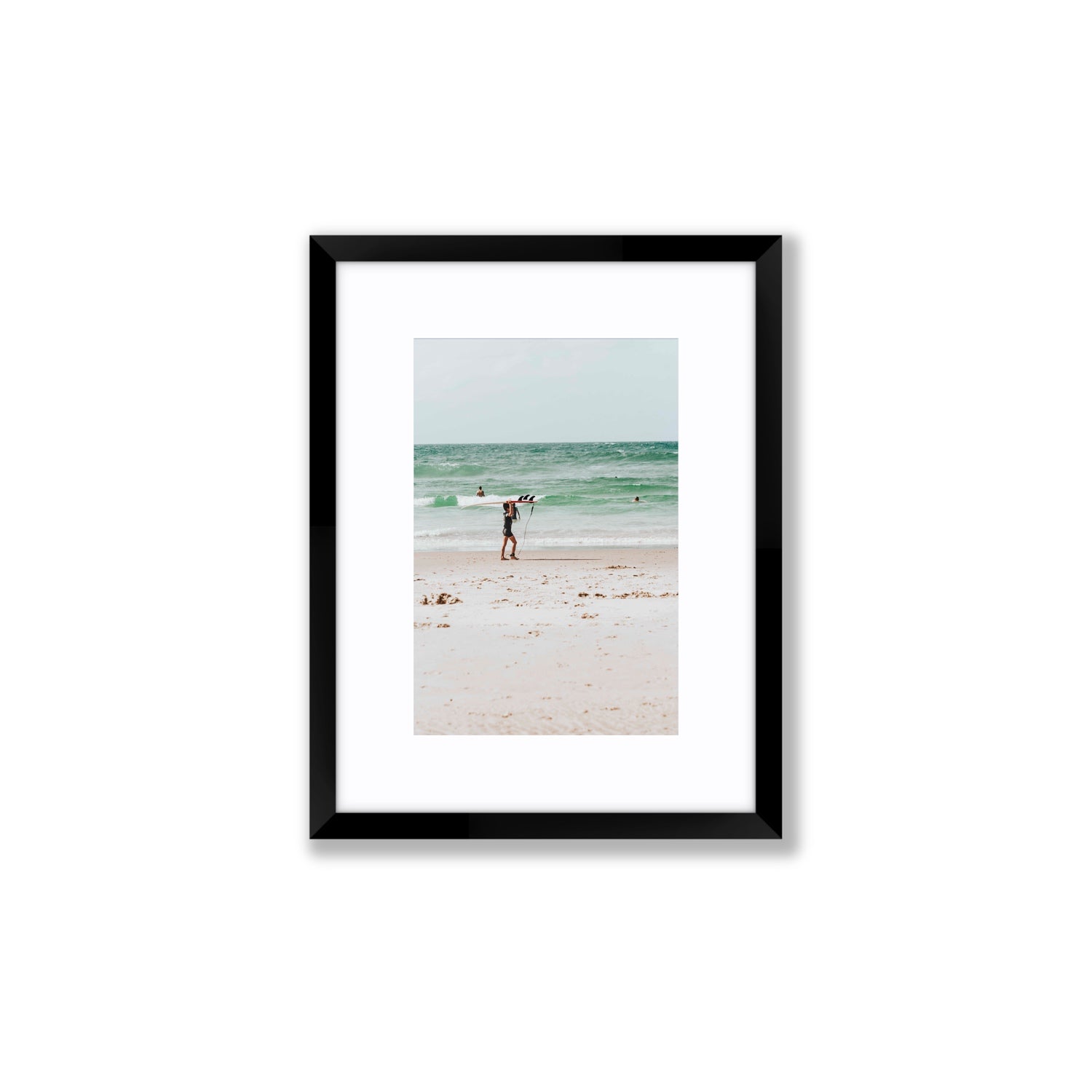 Grommet Byron Bay Surf coastal wall art Small fine art print in black frame with matboard