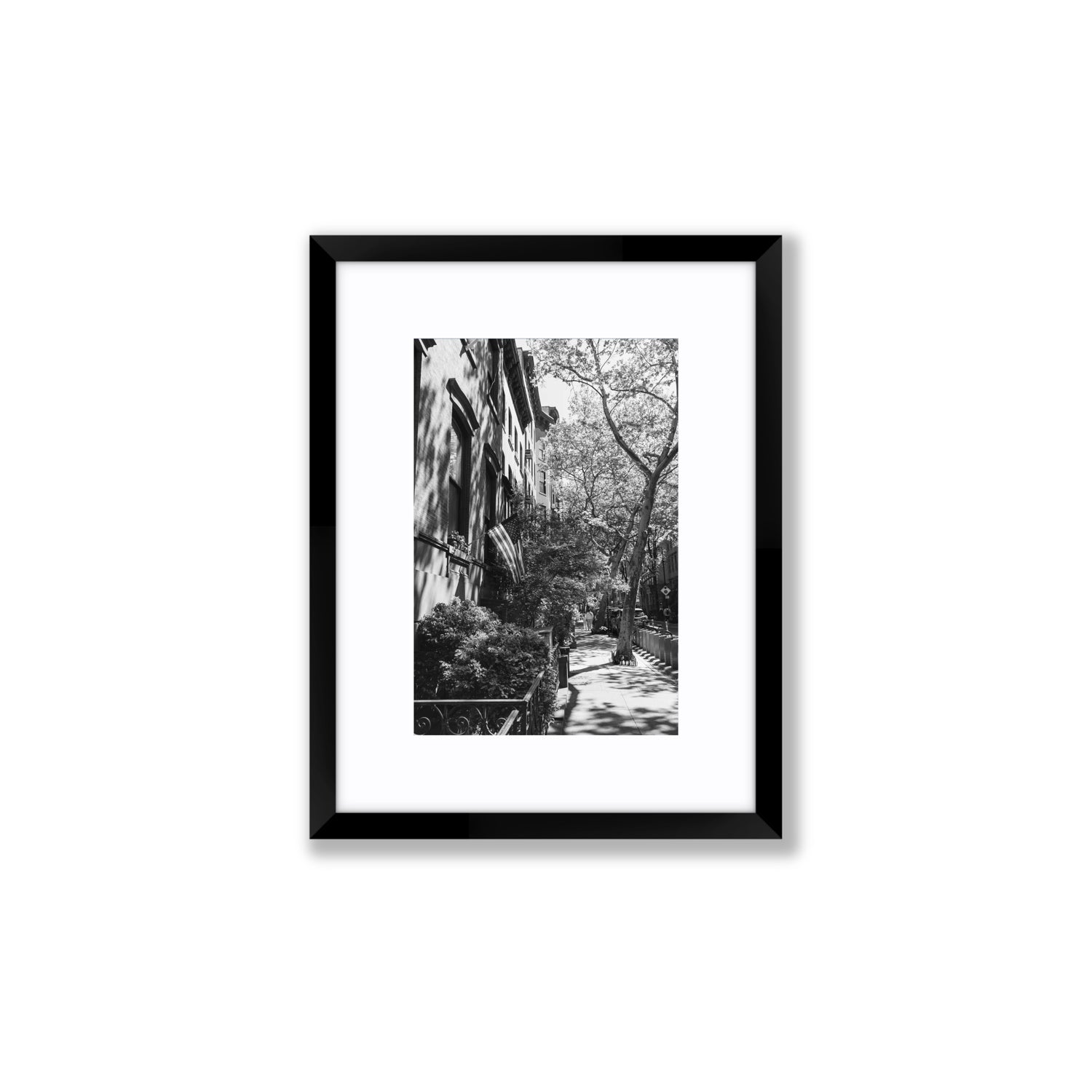 Urban Patriotism New York NYC Black & White wall art Small fine art print in black frame with matboard