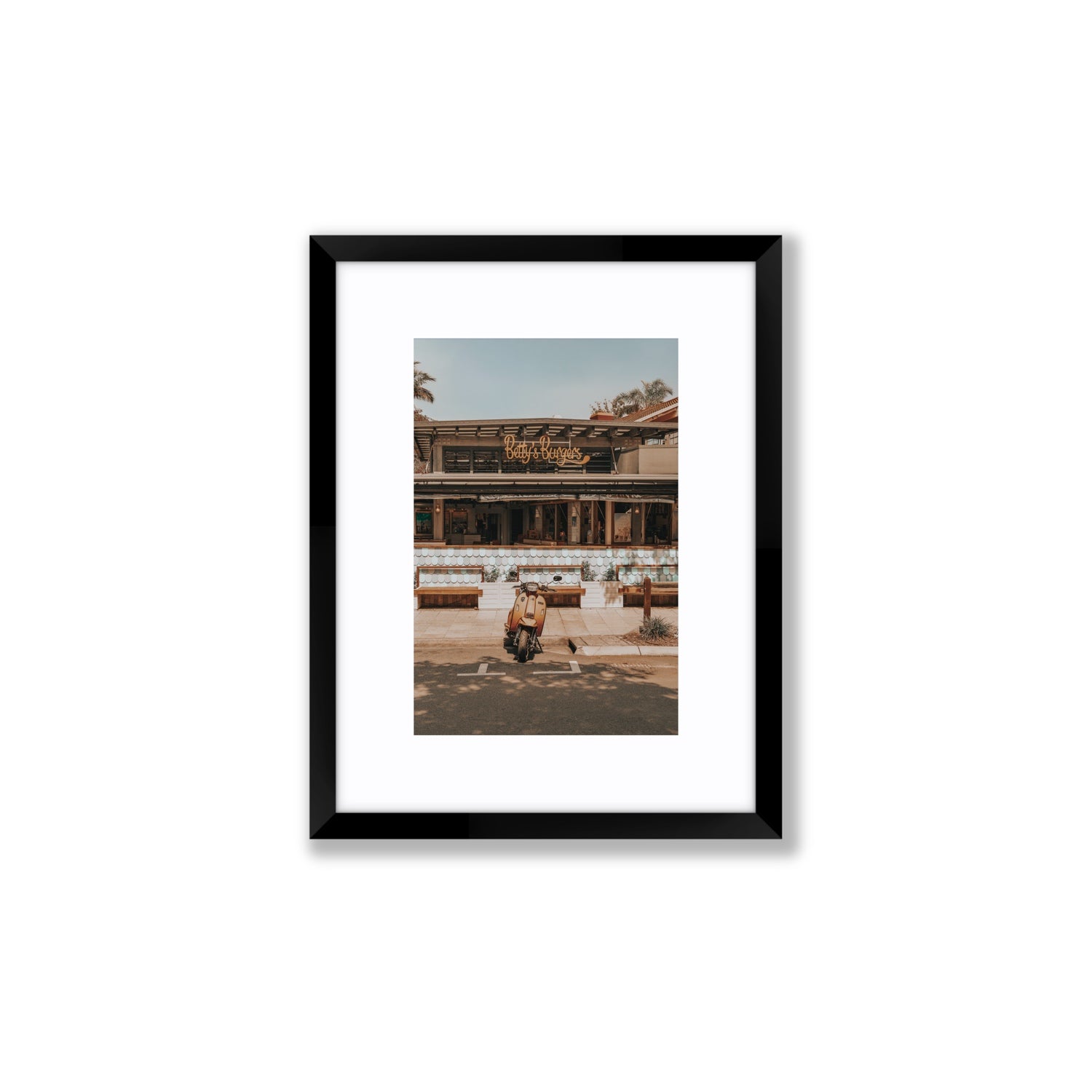 Noosa Nostalgia fine art print, Noosa, Australia, coastal scenes artwork, Small, Black Frame · Matboard, Fine Art Print