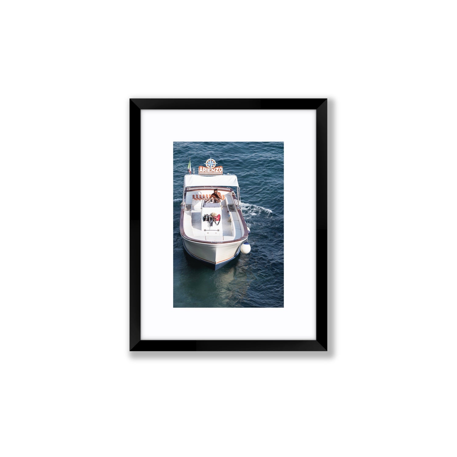 Pilota di Motoscafo fine art print, Positano, Italy, Small, Black Frame · Matboard, Fine Art Print