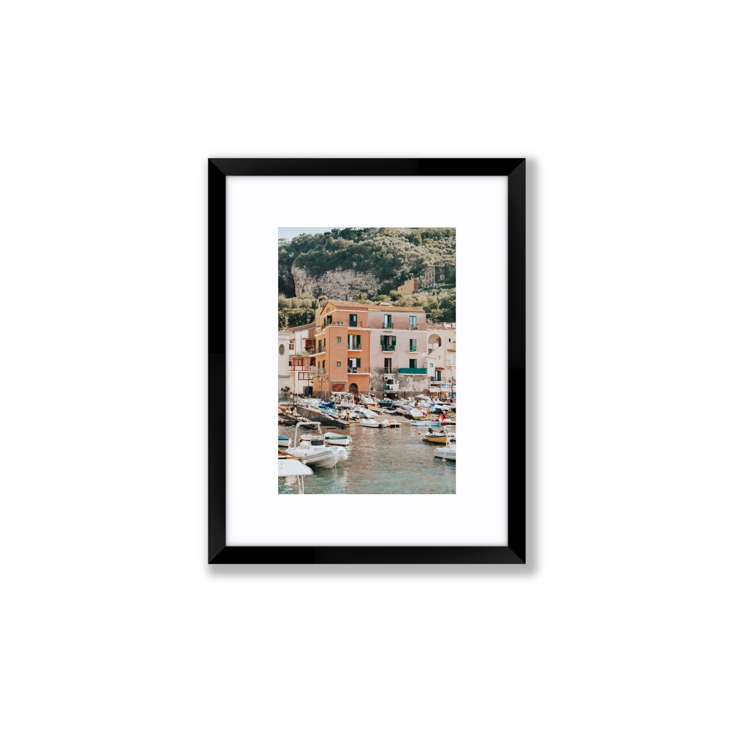 Boatyard Bliss fine art print, Sorrento, Italy, Small, Black Frame · Matboard, Fine Art Print