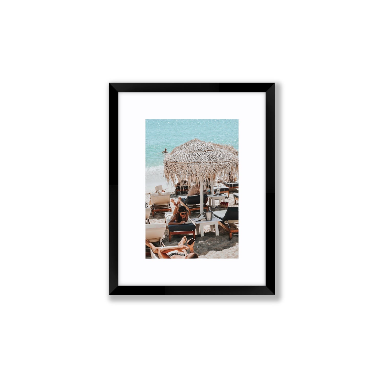 In The Zone Mykonos Greek island wall art Small fine art print in black frame with matboard