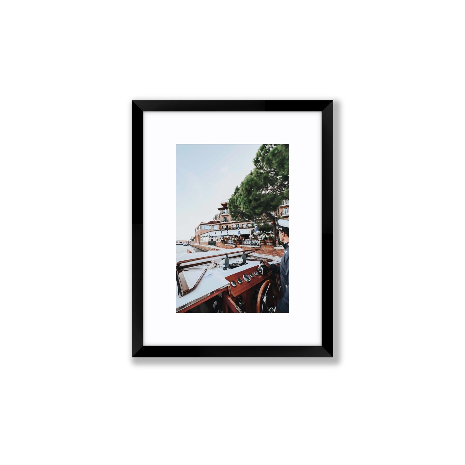 The Driver Venice Canal Italian wall art Small fine art print in black frame with matboard