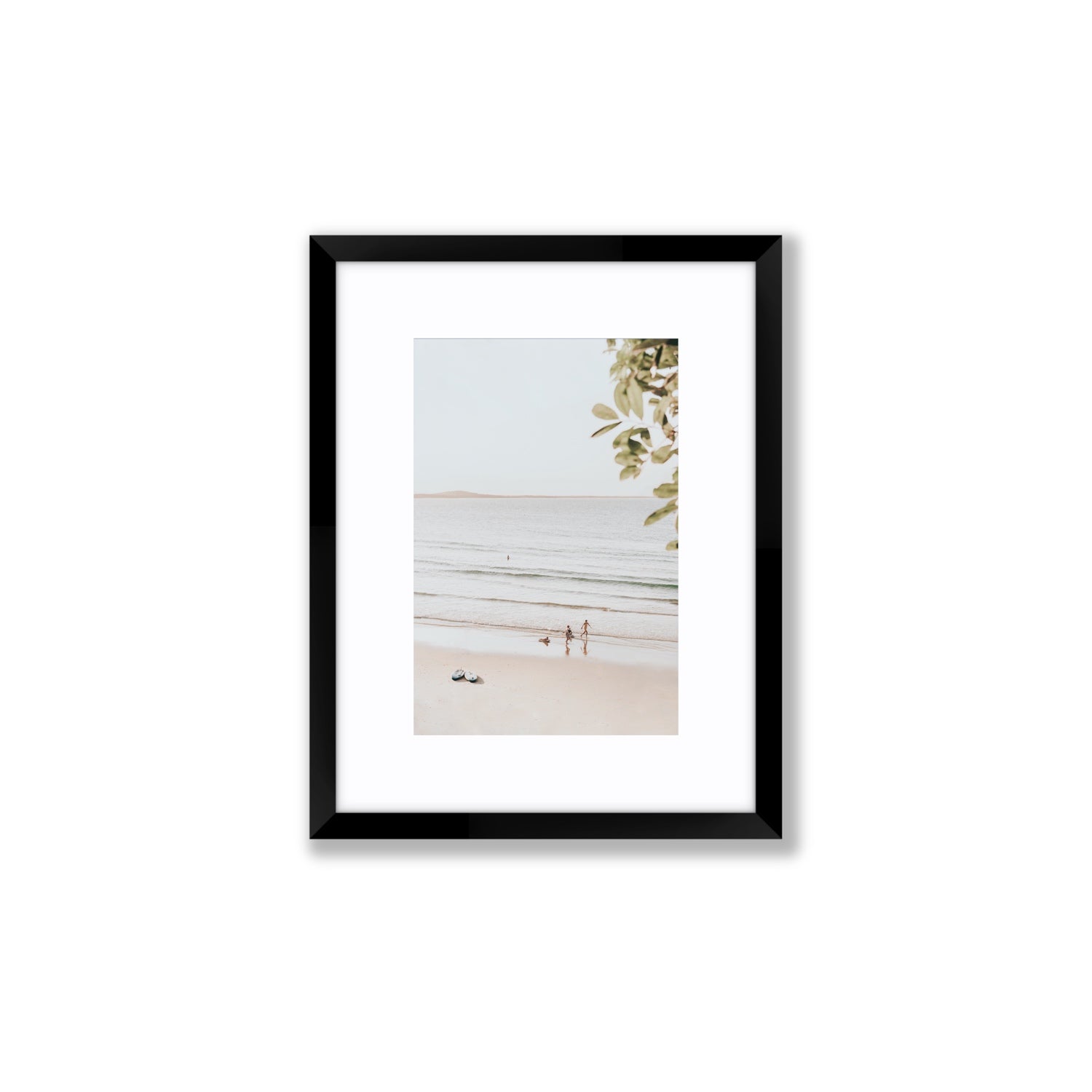 Walking On Sunshine fine art print, Noosa, Australia, coastal scenes artwork, Small, Black Frame · Matboard, Fine Art Print