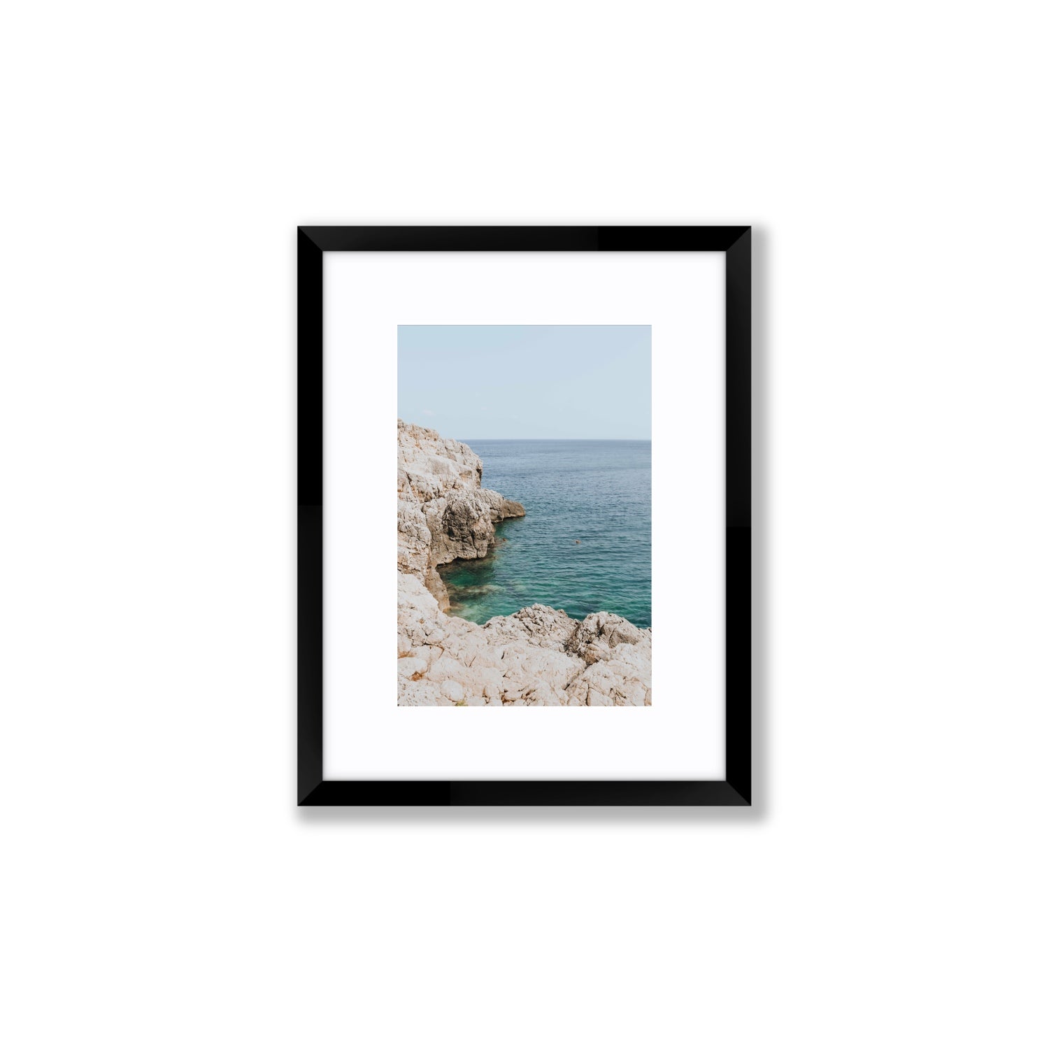 Healing Immersion Puglia Wall Mediterranean fine art print Small fine art print in black frame with matboard