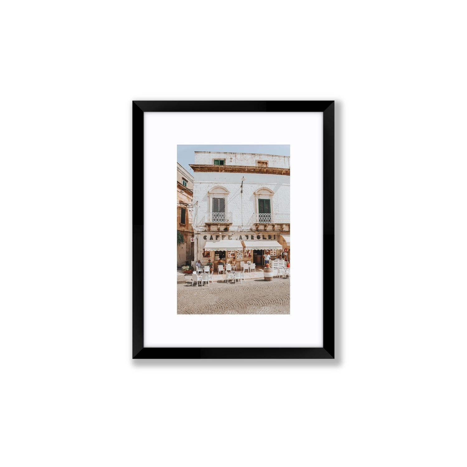 L'Ora di Pranzo Puglia L’Ora di Pranzo Italian art print Small fine art print in black frame with matboard