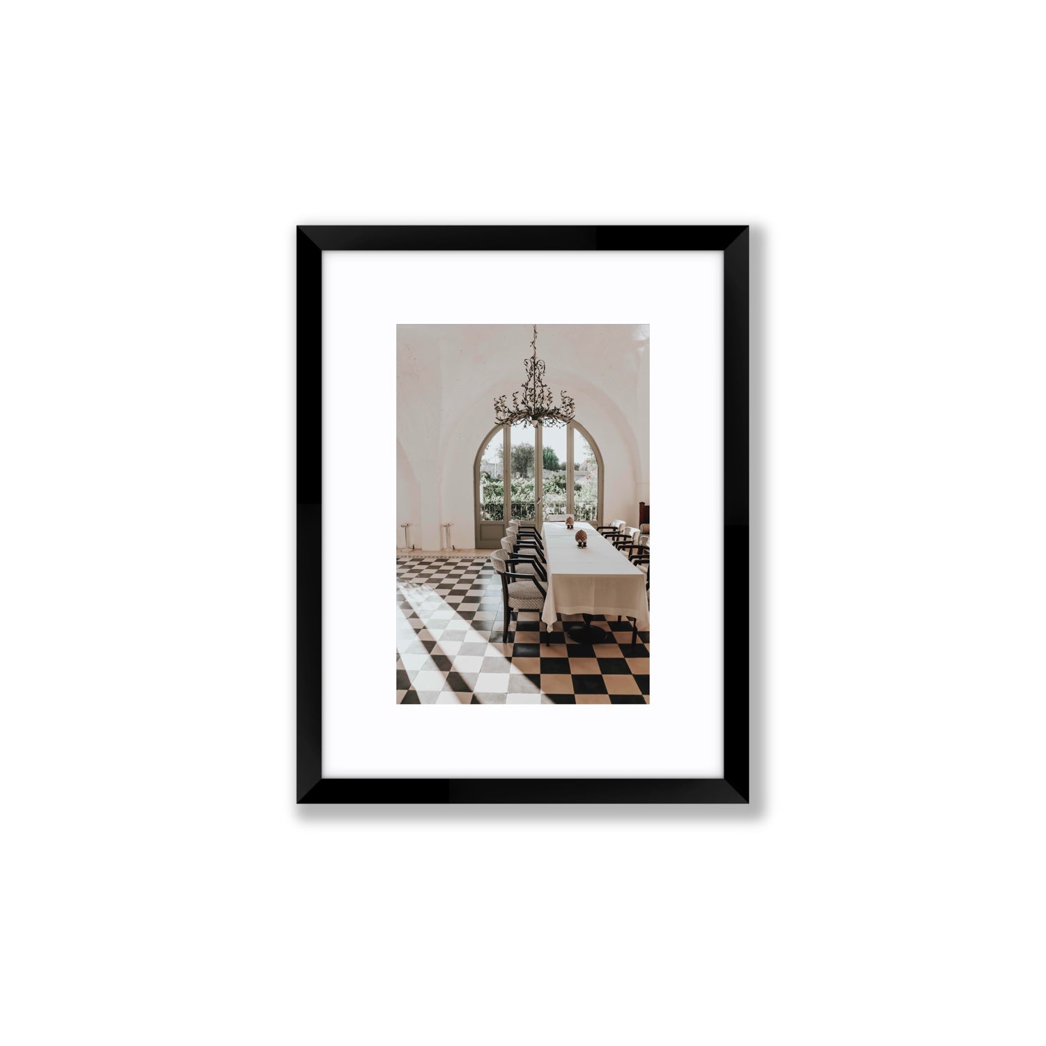 Sunbeam Feast Puglia Wall Italian fine art print Small fine art print in black frame with matboard