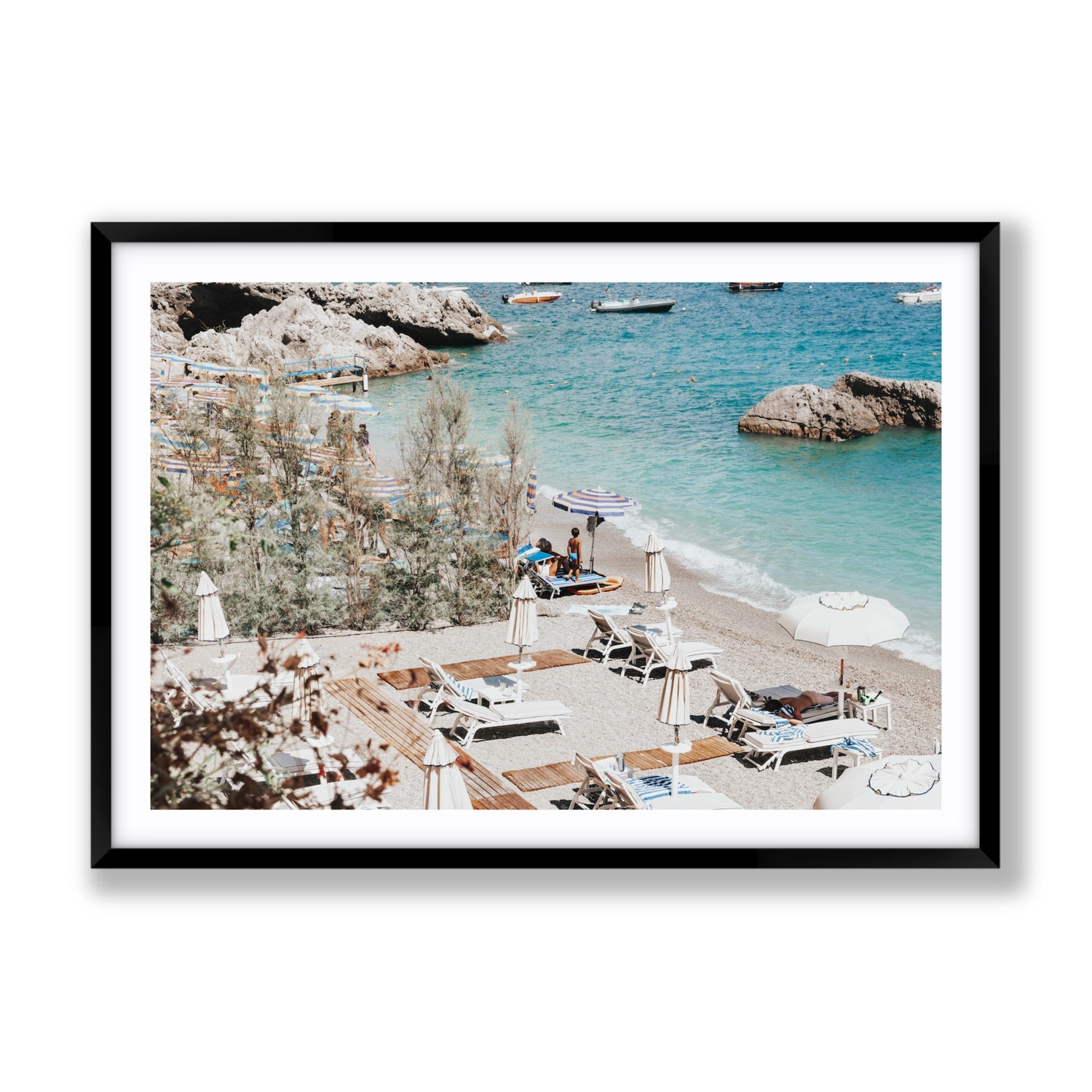 Life Could Be A Dream Amalfi wall art Gallery fine art print in black frame with matboard