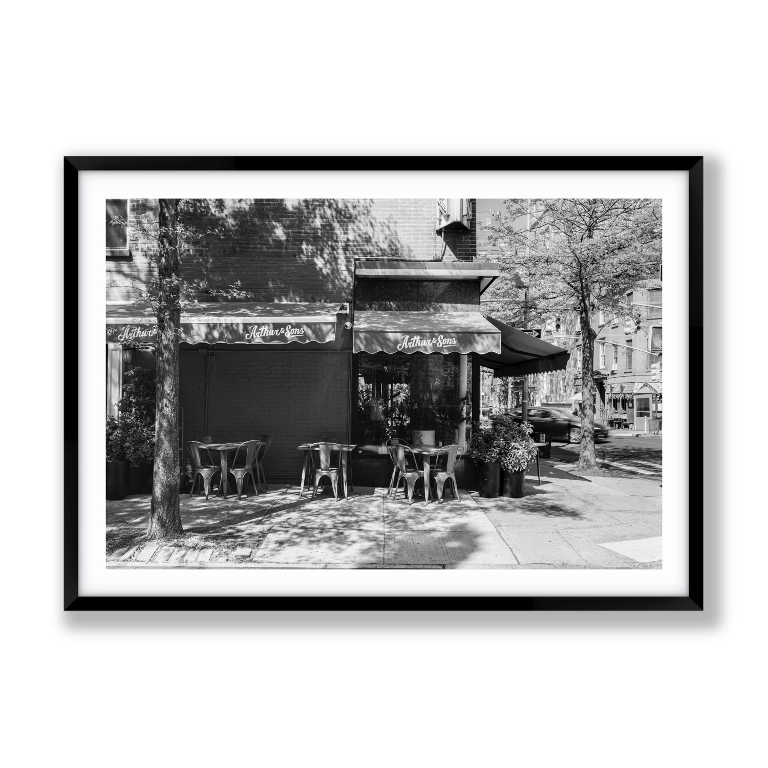 Arthur's Corner New York NYC Restaurant wall art Gallery fine art print in black frame with matboard