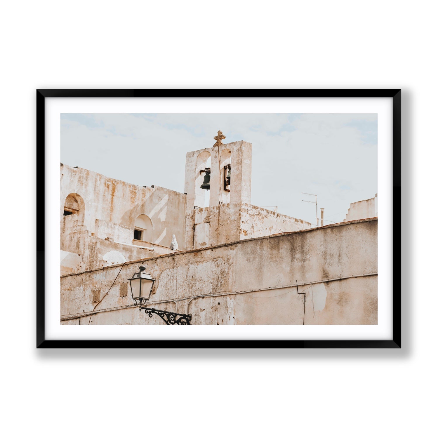 Ancient Bells Puglia Gallipoli Italian wall art Gallery fine art print in black frame with matboard