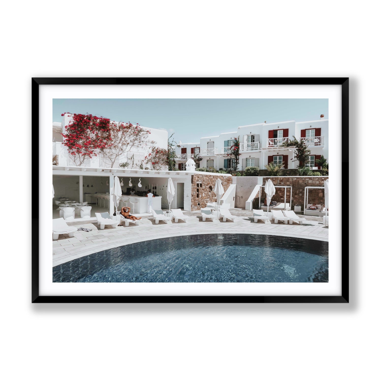 Got The First Lounge fine art print, Mykonos, Greece, Gallery, Black Frame · Matboard, Fine Art Print