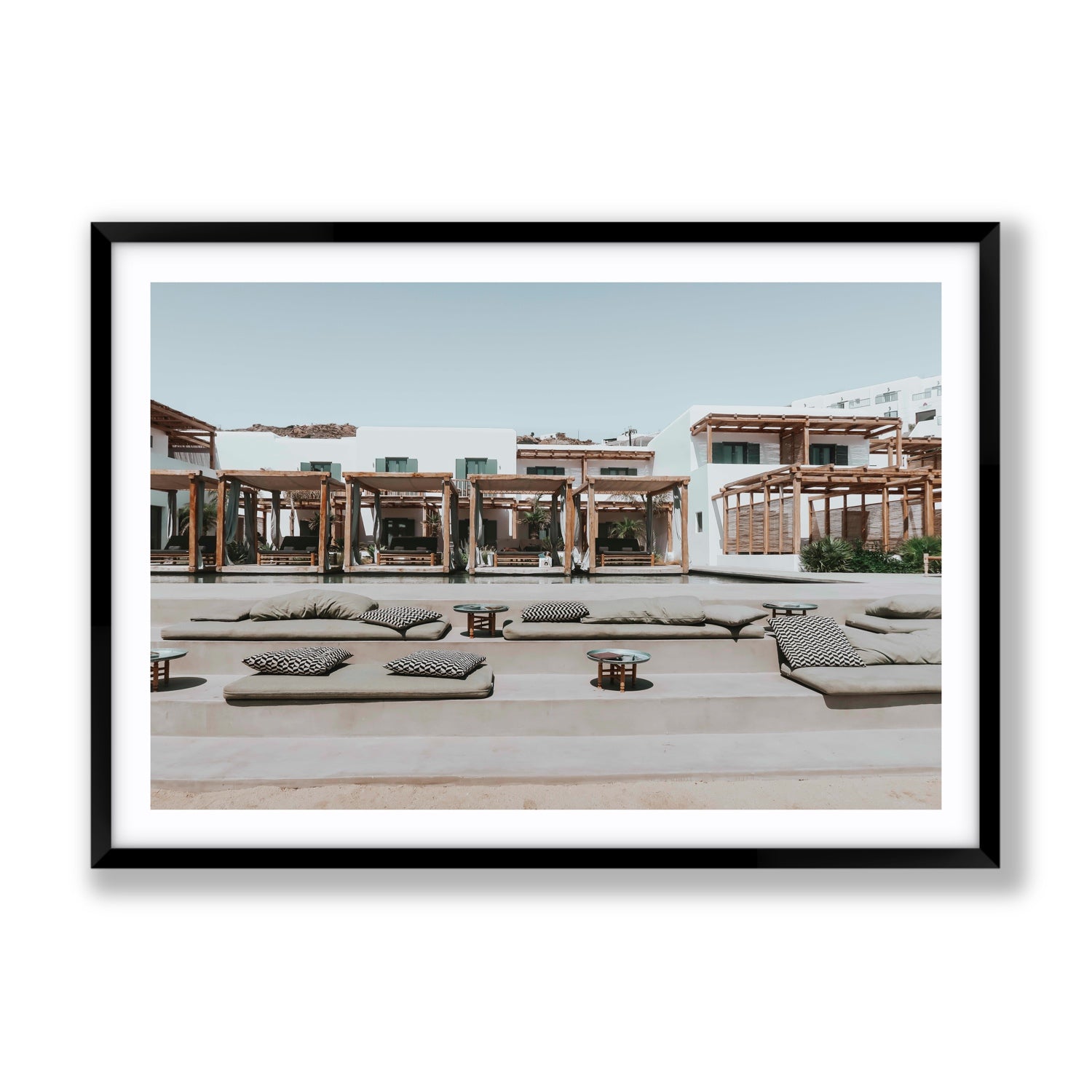 Platis Gialos fine art print, Mykonos, Greece, Gallery, Black Frame · Matboard, Fine Art Print