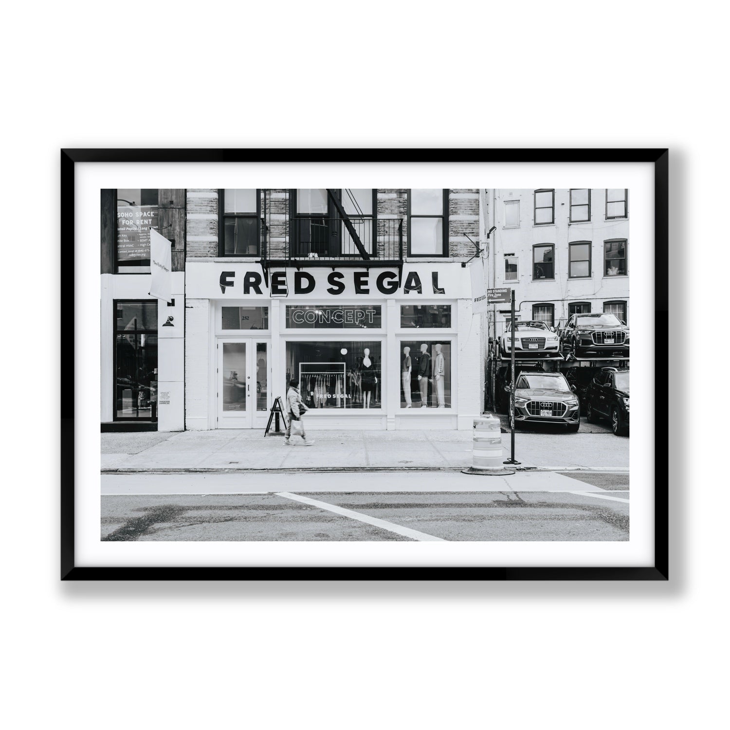 Noir York New York NYC Black & White wall art Gallery fine art print in black frame with matboard