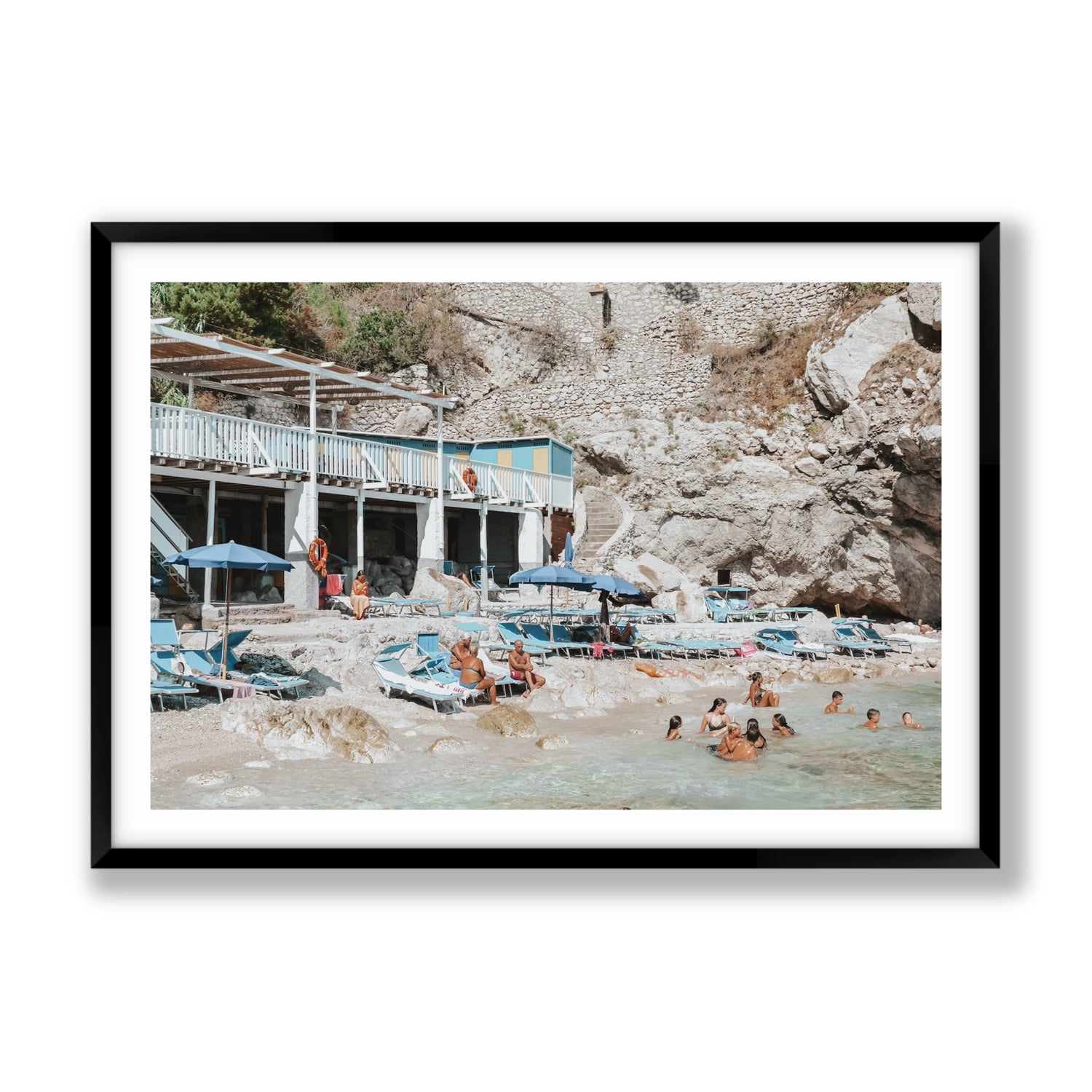 Beachside Bronze fine art print, Capri, Italy, Gallery, Black Frame · Matboard, Fine Art Print