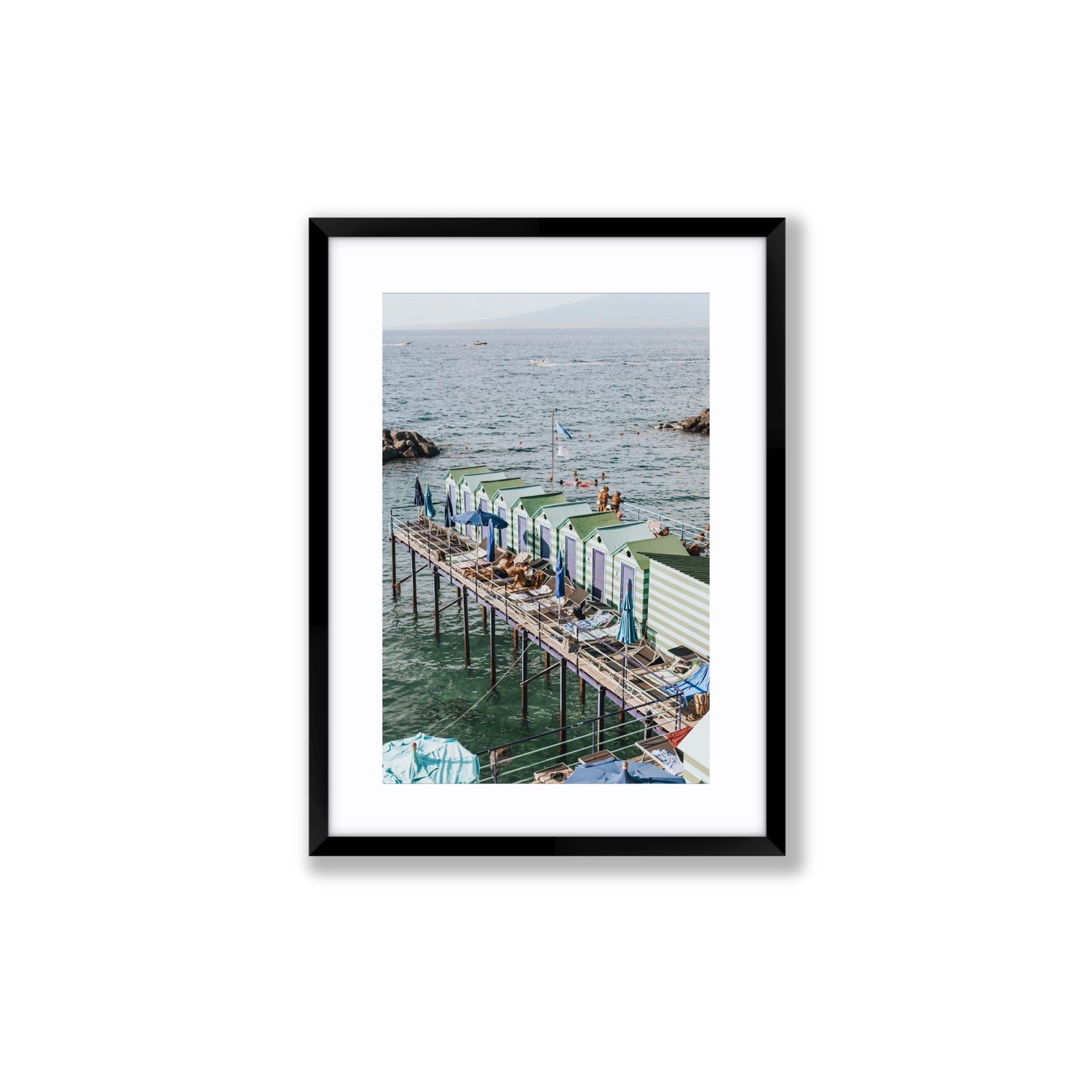 Cabine da Spiaggia fine art print, Sorrento, Italy, Medium, Black Frame · Matboard, Fine Art Print